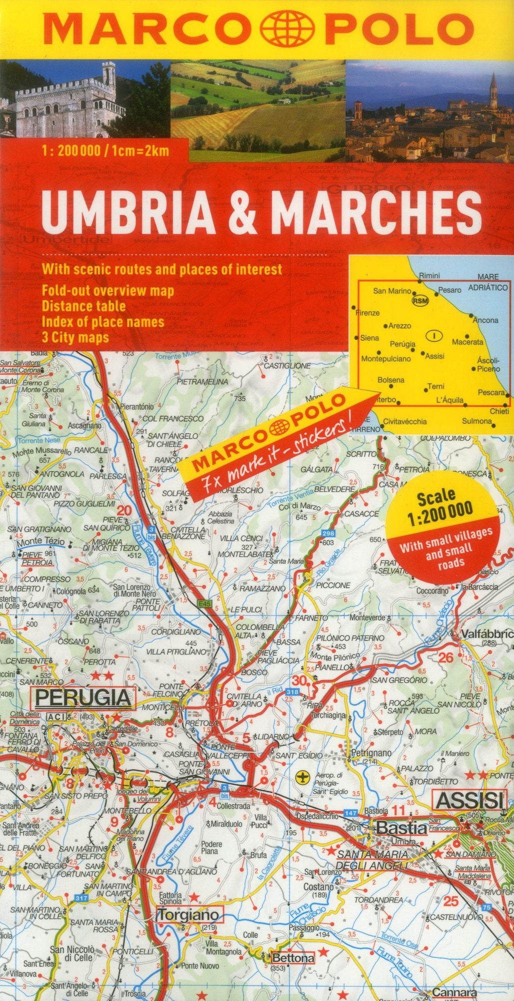 Umbria and the Marches Marco Polo Map