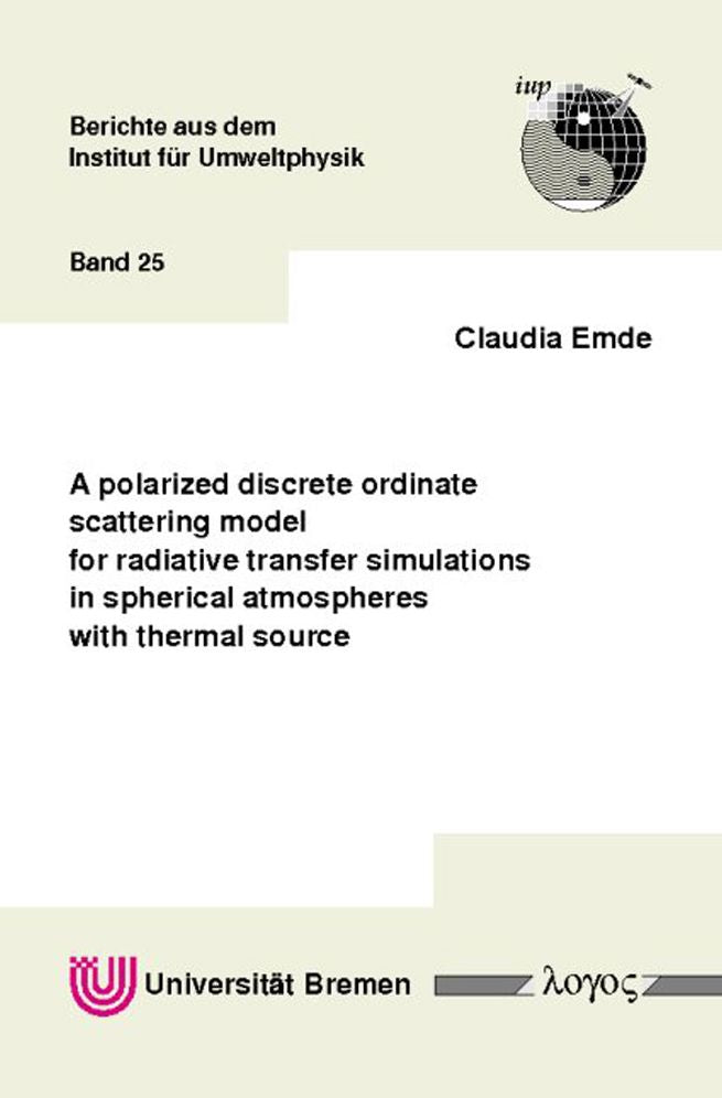 A polarized discrete ordinate scattering model for radiative transfer simulations in spherical atmospheres with thermal source