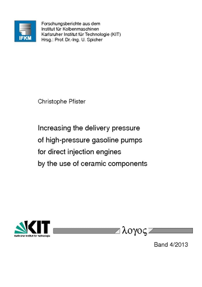 Increasing the delivery pressure of high-pressure gasoline pumps for direct injection engines by the use of ceramic components