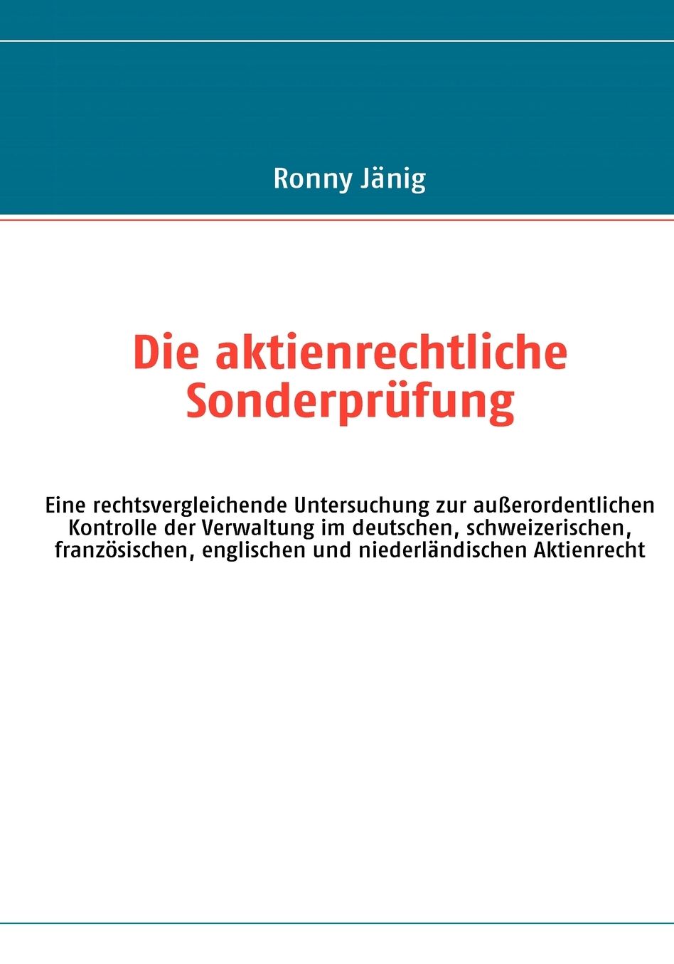 Die Aktienrechtliche Sonderprufung
