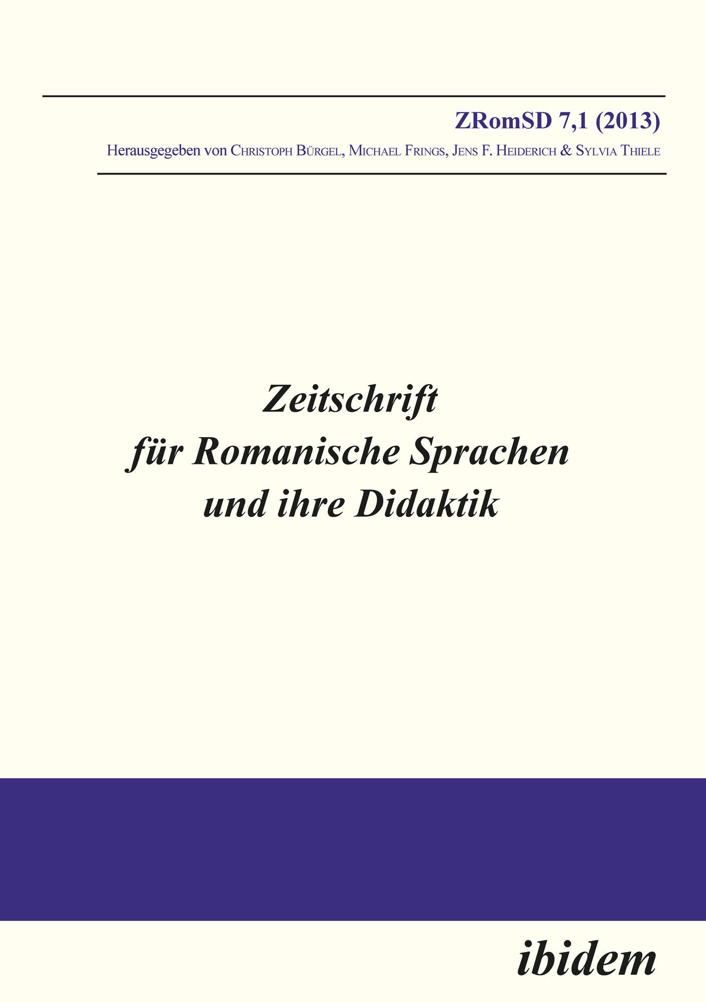 Zeitschrift für Romanische Sprachen und ihre Didaktik: Heft 7.1