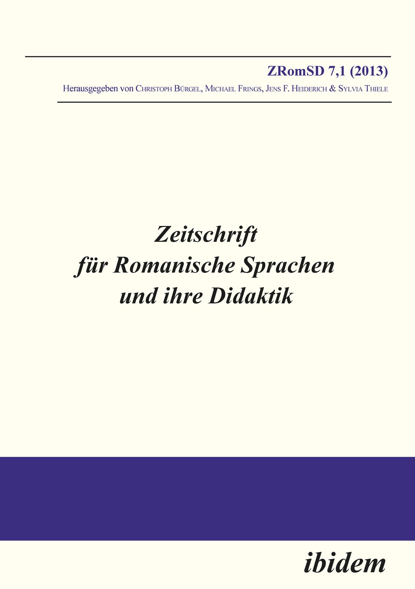 Zeitschrift für Romanische Sprachen und ihre Didaktik: Heft 7.2