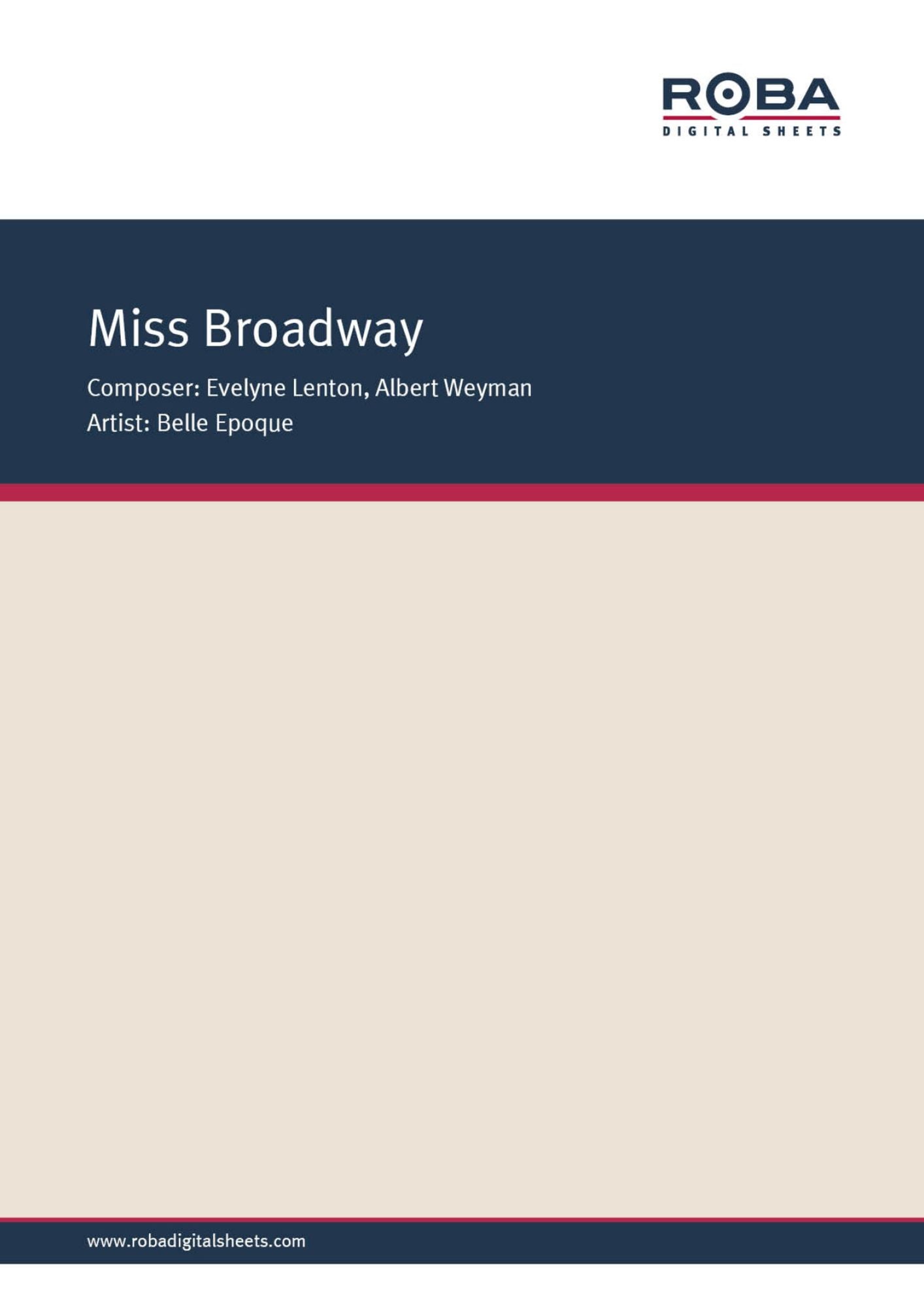Miss Broadway: as performed by Belle Epoque, Single Songbook