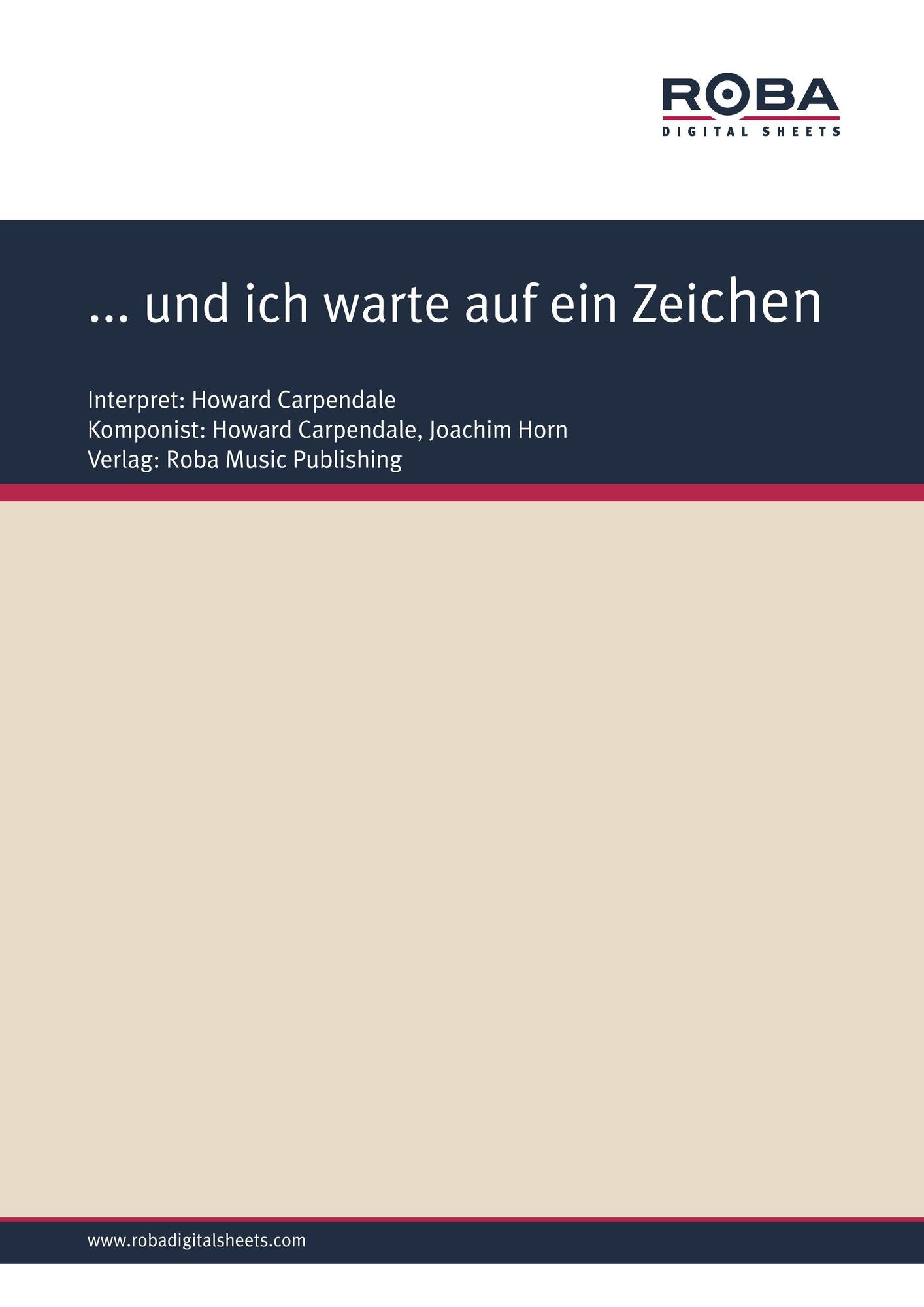 ... und ich warte auf ein Zeichen: as performed by Howard Carpendale, Single Songbook