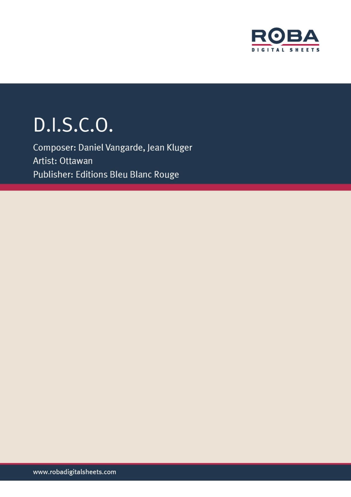 D.I.S.C.O. : as performed by Ottawan, Single Songbook