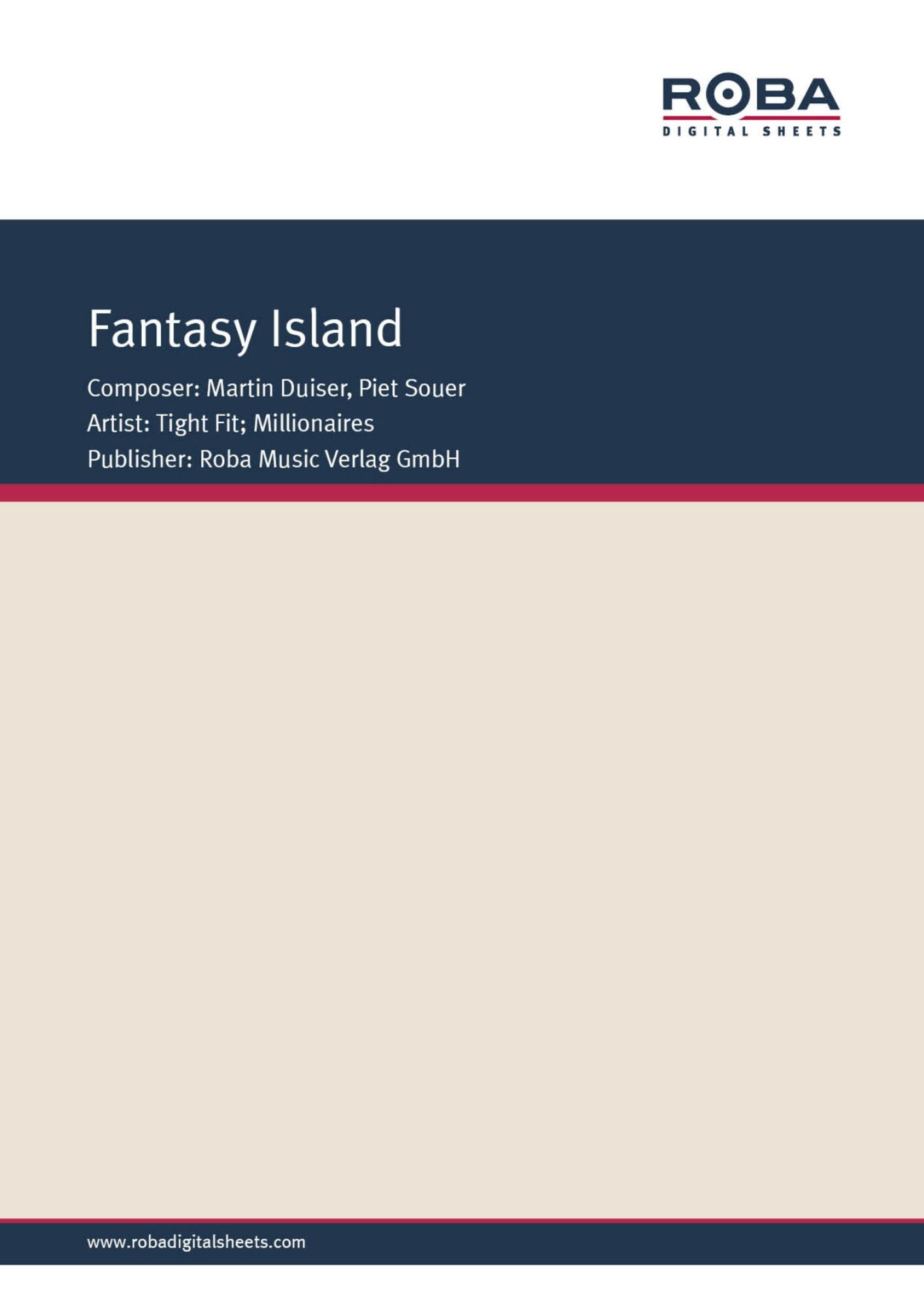 Fantasy Island: as performed by Tight Fit or Millionaires, Single Songbook