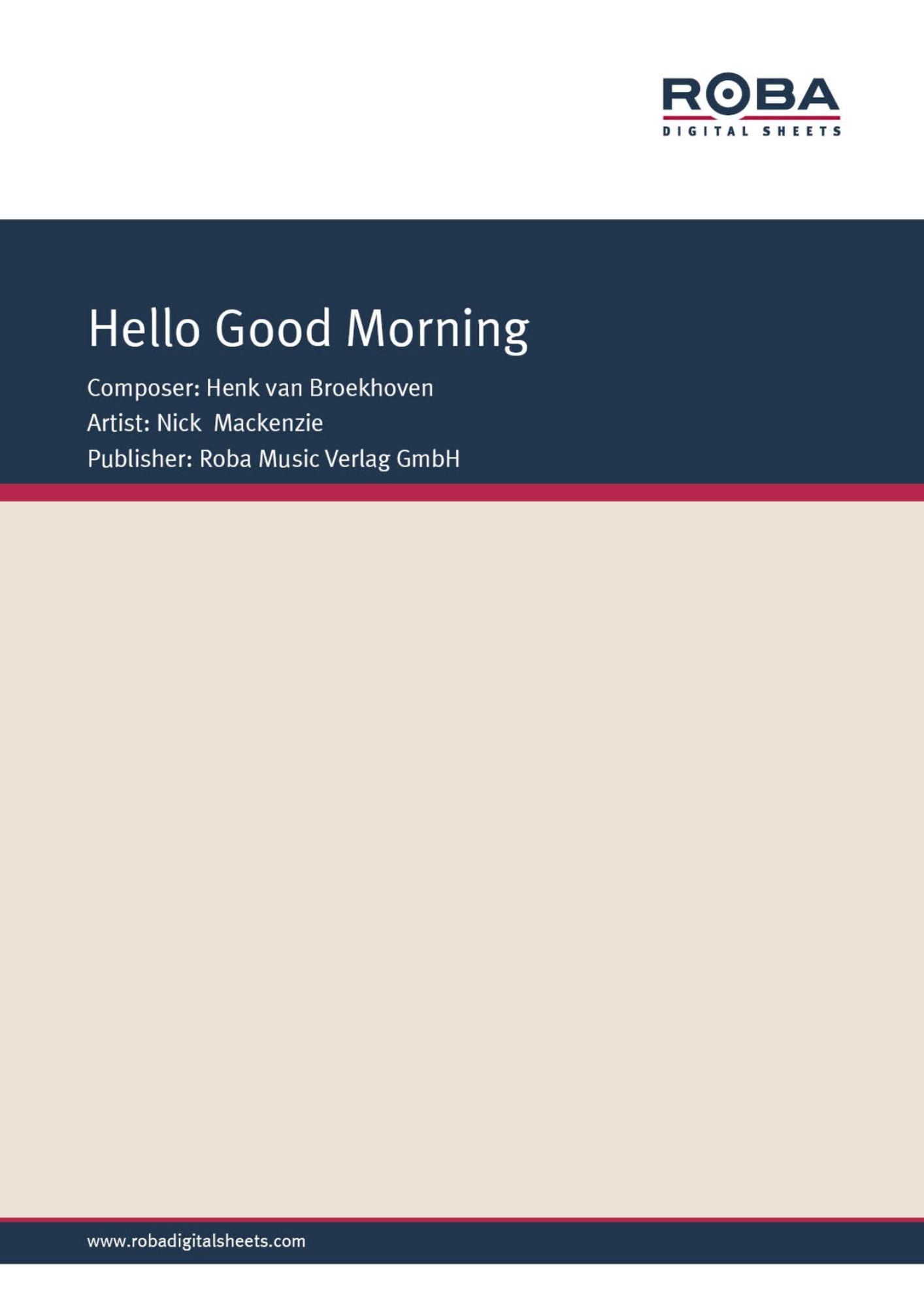 Hello Good Morning: as performed by Nick Mackenzie, Single Songbook