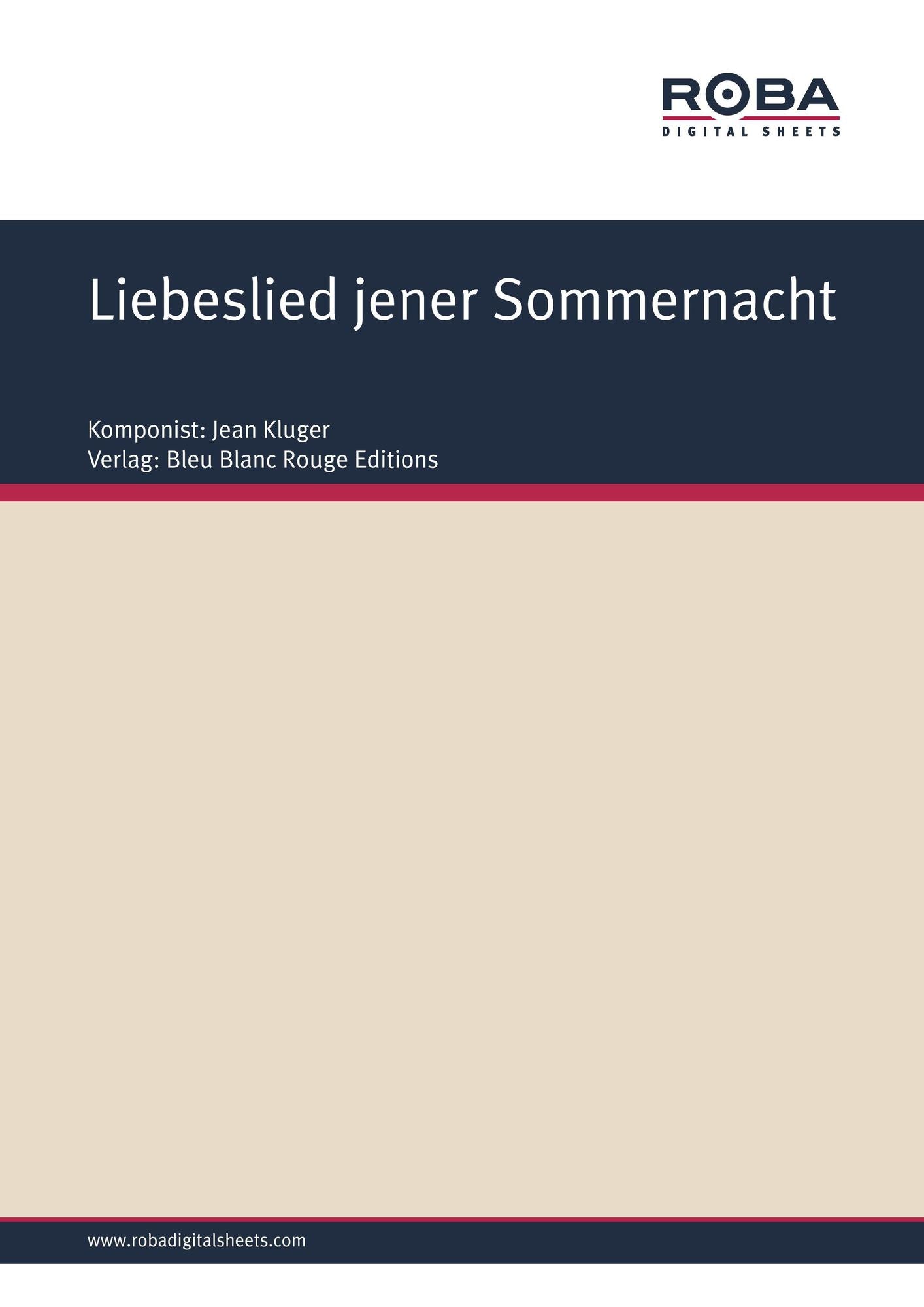 Liebeslied jener Sommernacht : Single Songbook