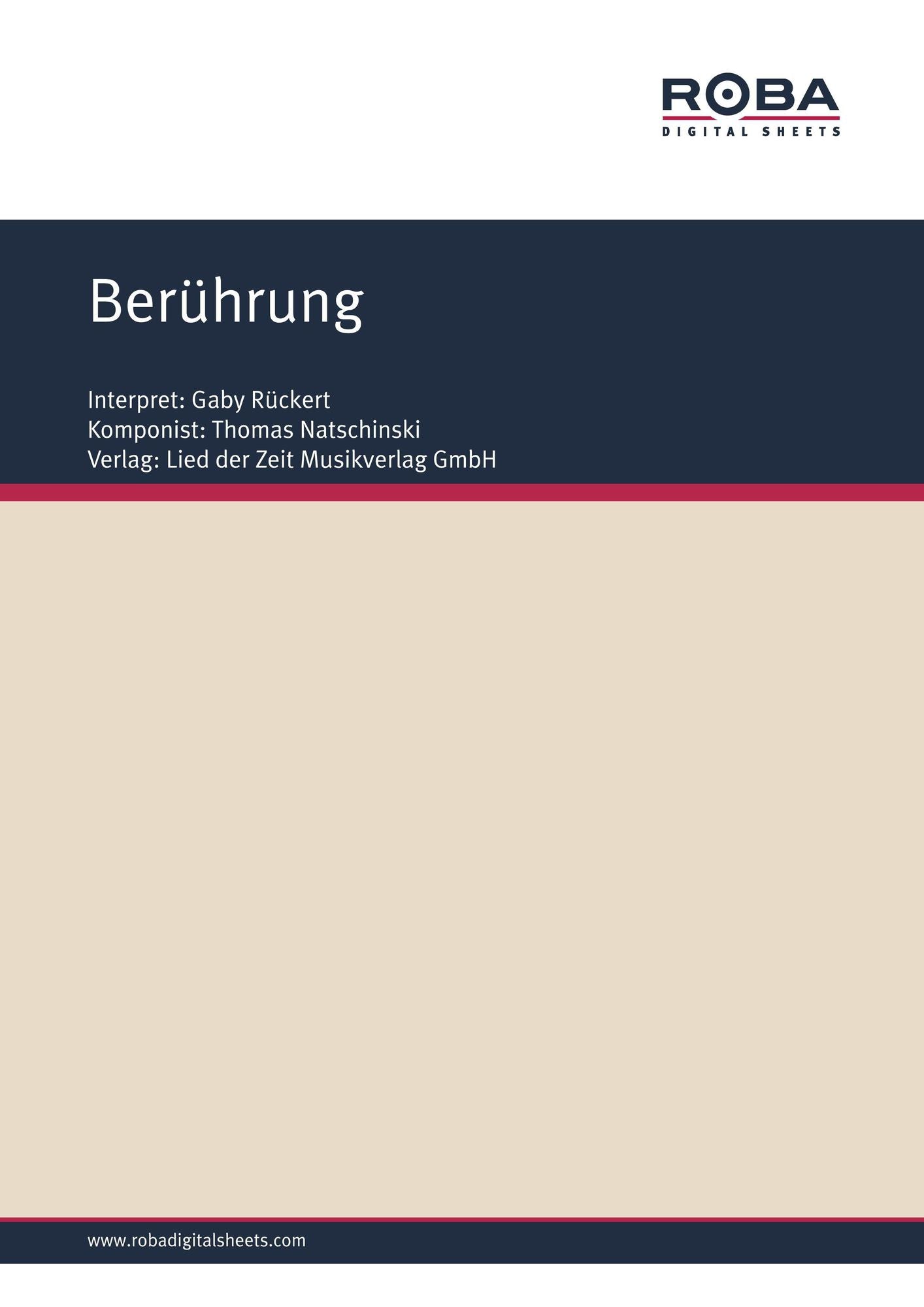 Berührung : Single Songbook; as performed by Gabi Rückert