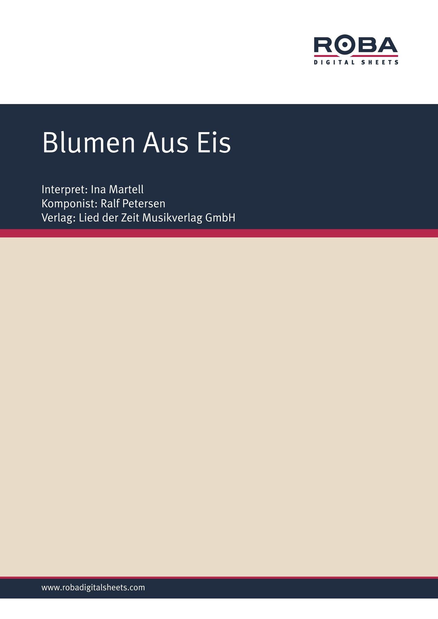 Blumen Aus Eis : Single Songbook; as performed by Ina Martell