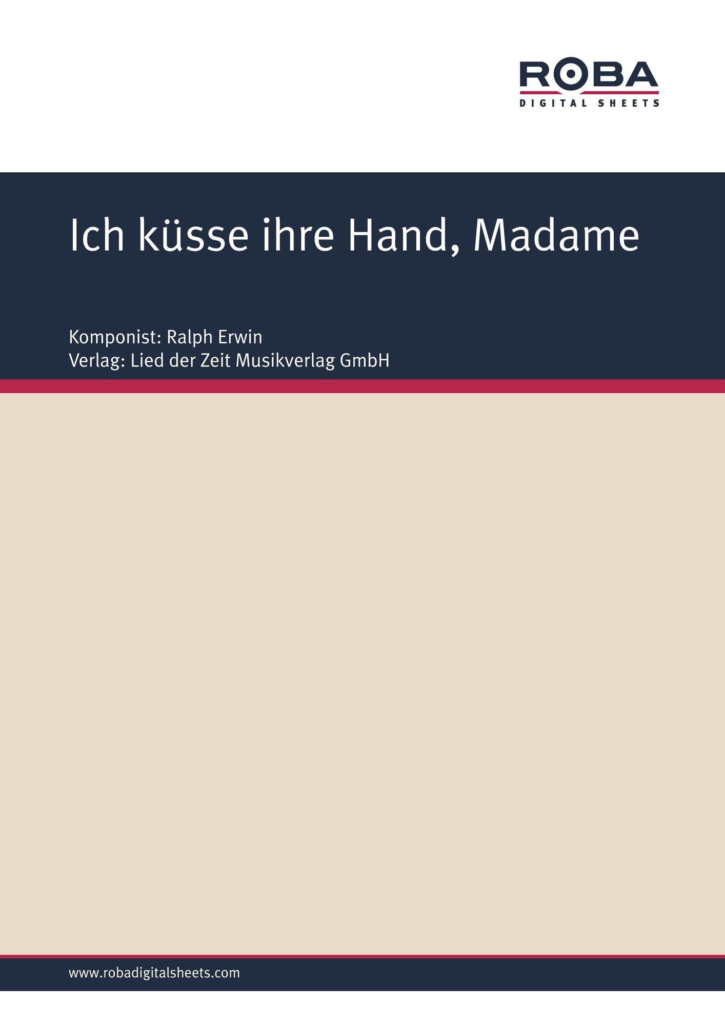 Ich küsse ihre Hand, Madame : Single Songbook