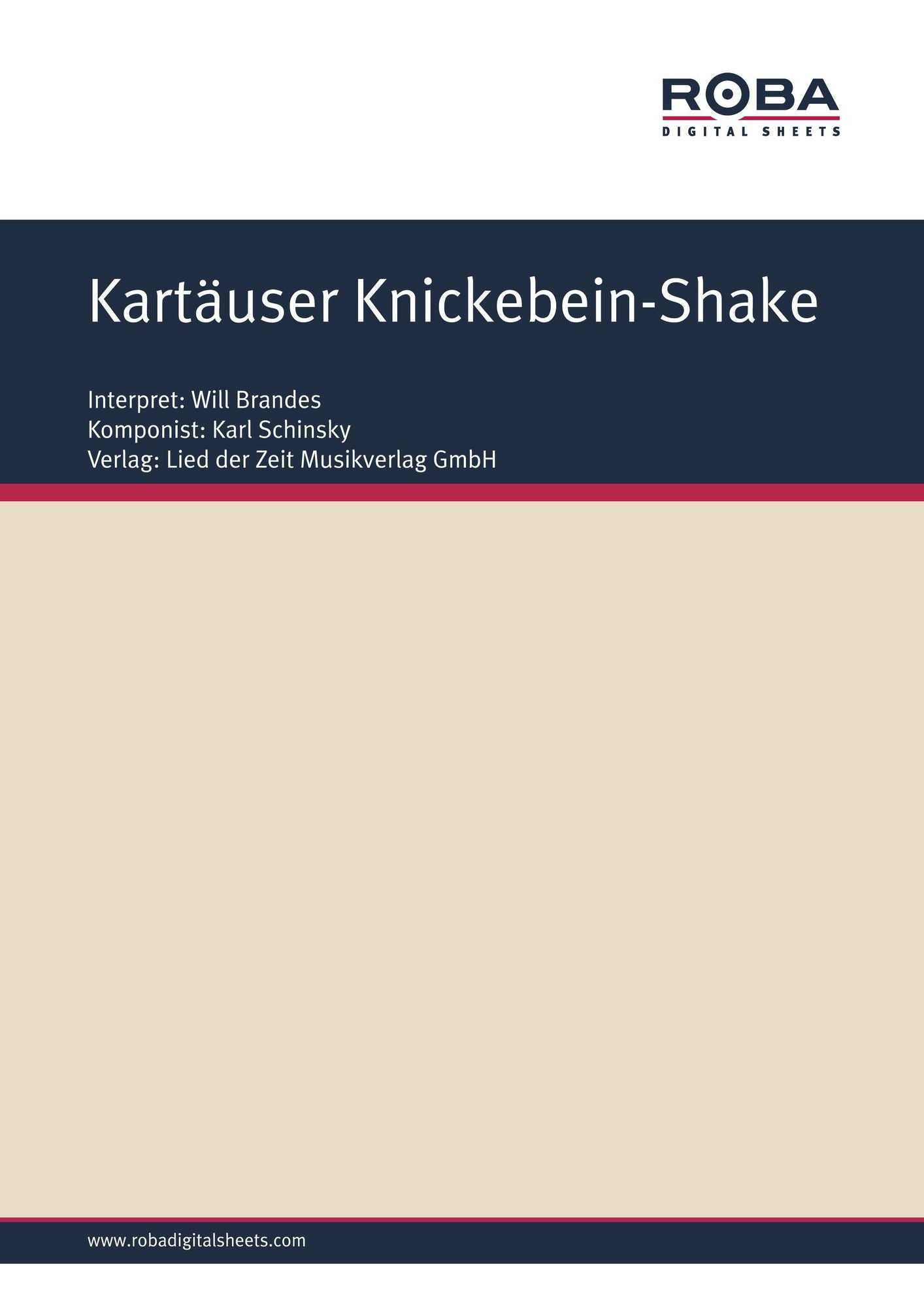 Kartäuser Knickebein-Shake : Single Songbook; as performed by Will Brandes