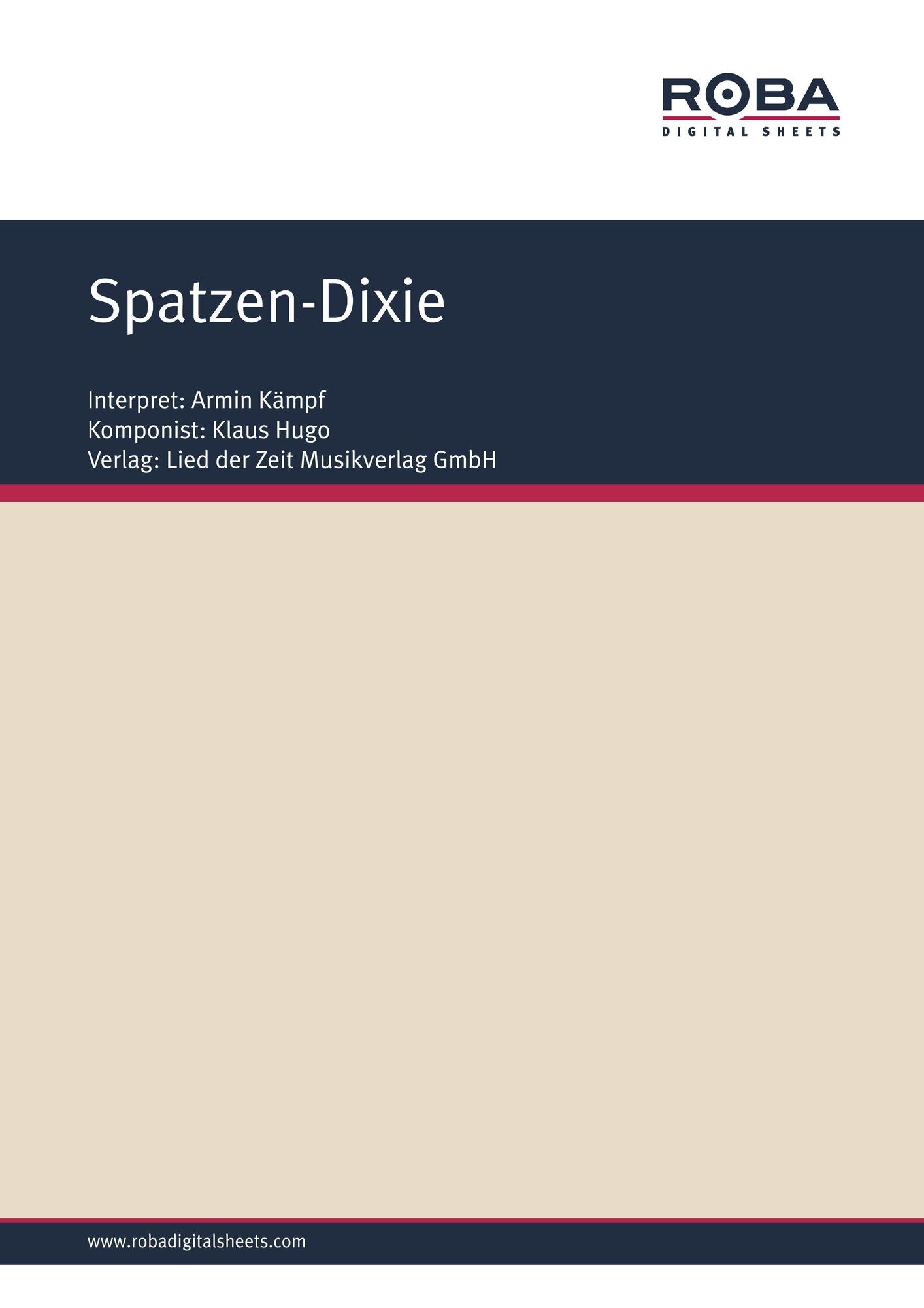 Spatzen-Dixie: Single Songbook; as performed by Armin Kämpf