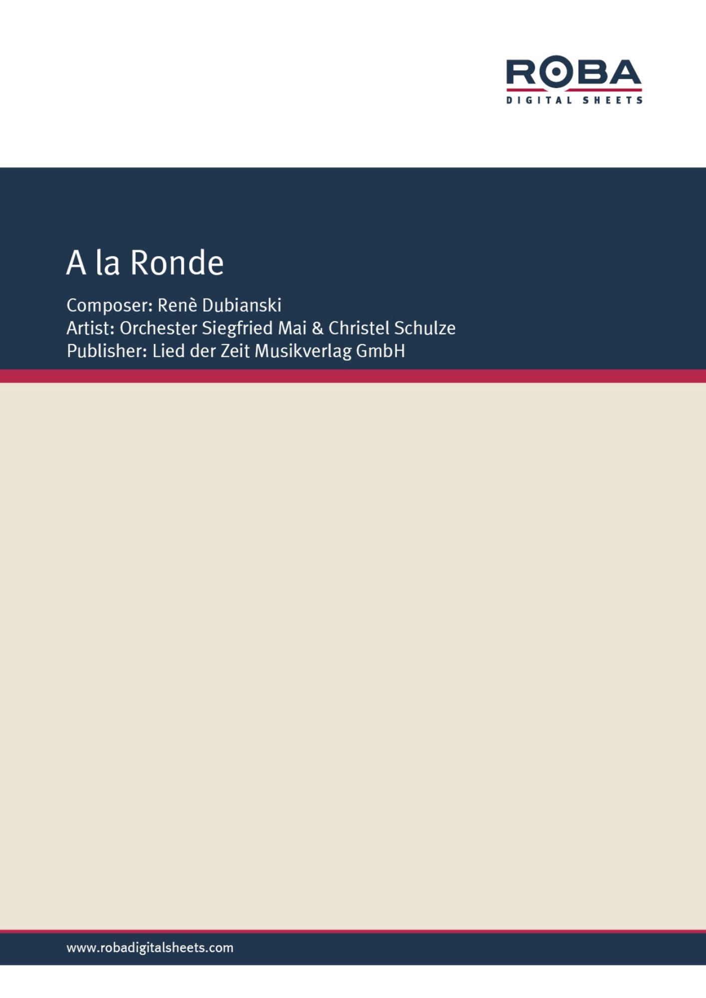 A La Ronde: as performed by Orchester Siegfried Mai & Christel Schulze, Single Songbook
