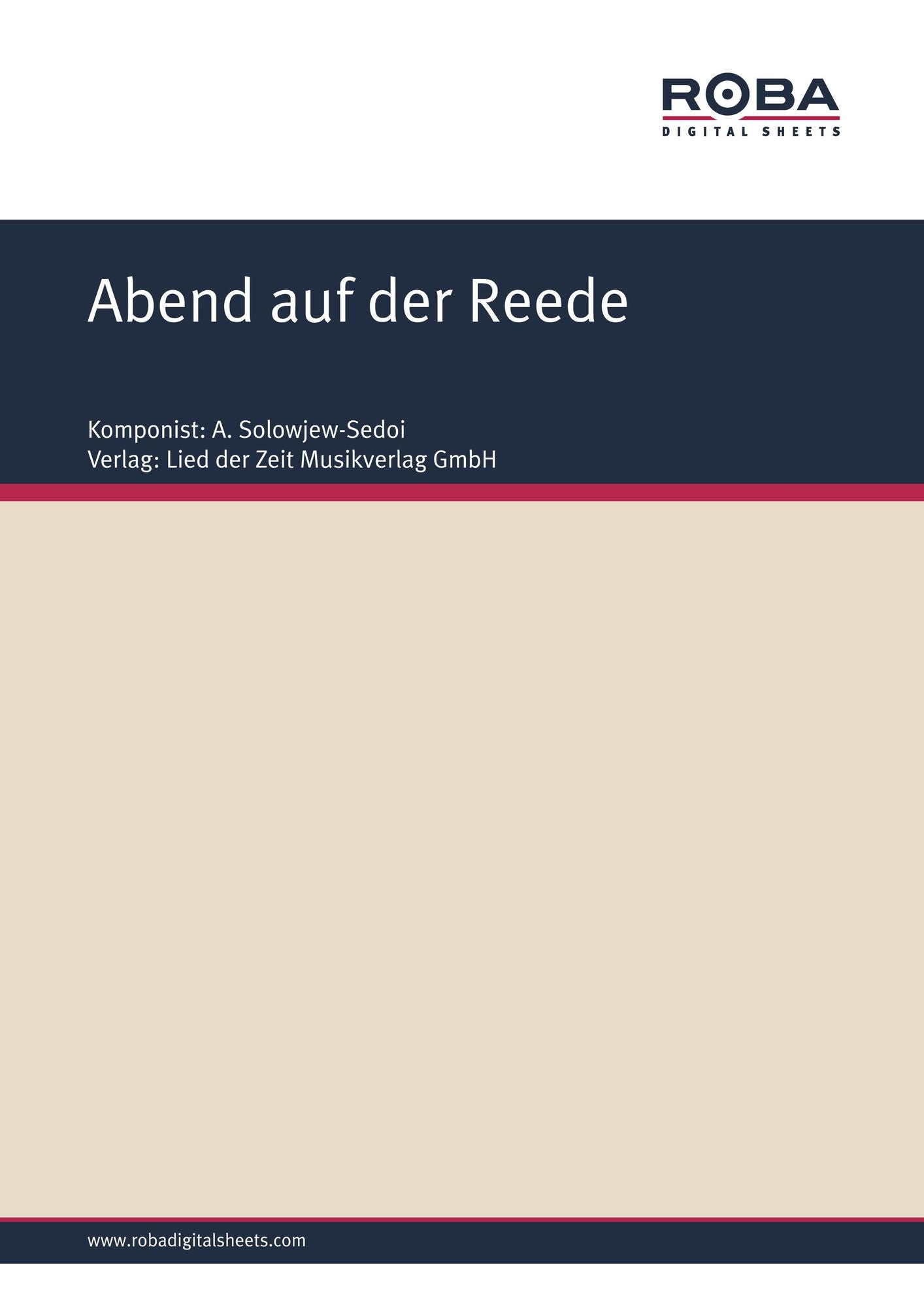 Abend auf der Reede : Single Songbook