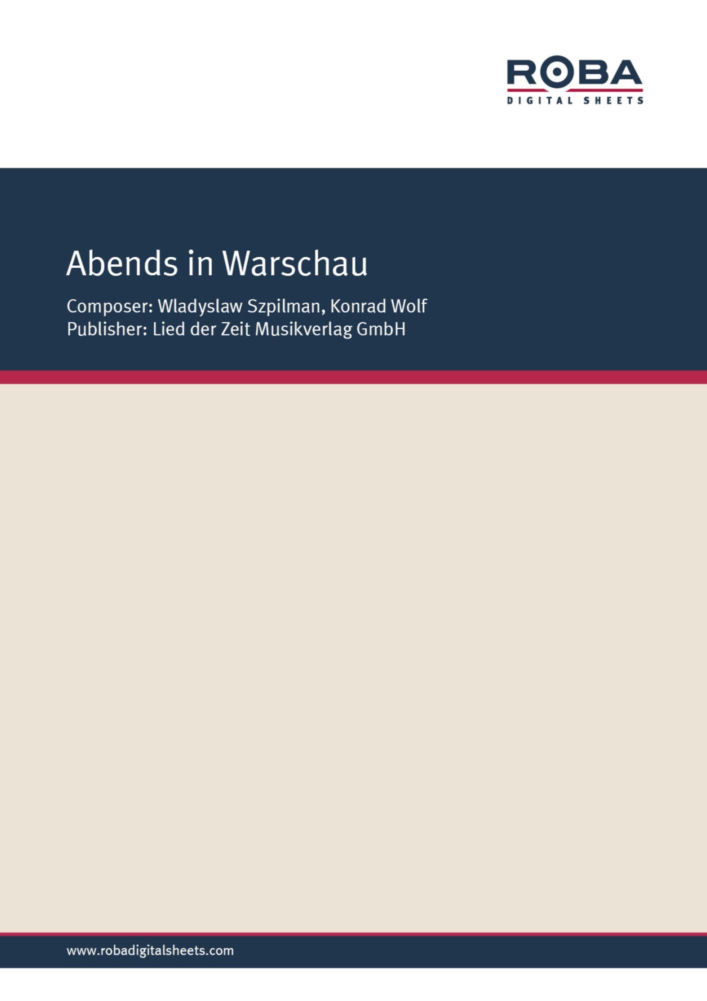 Abends in Warschau : Single Songbook