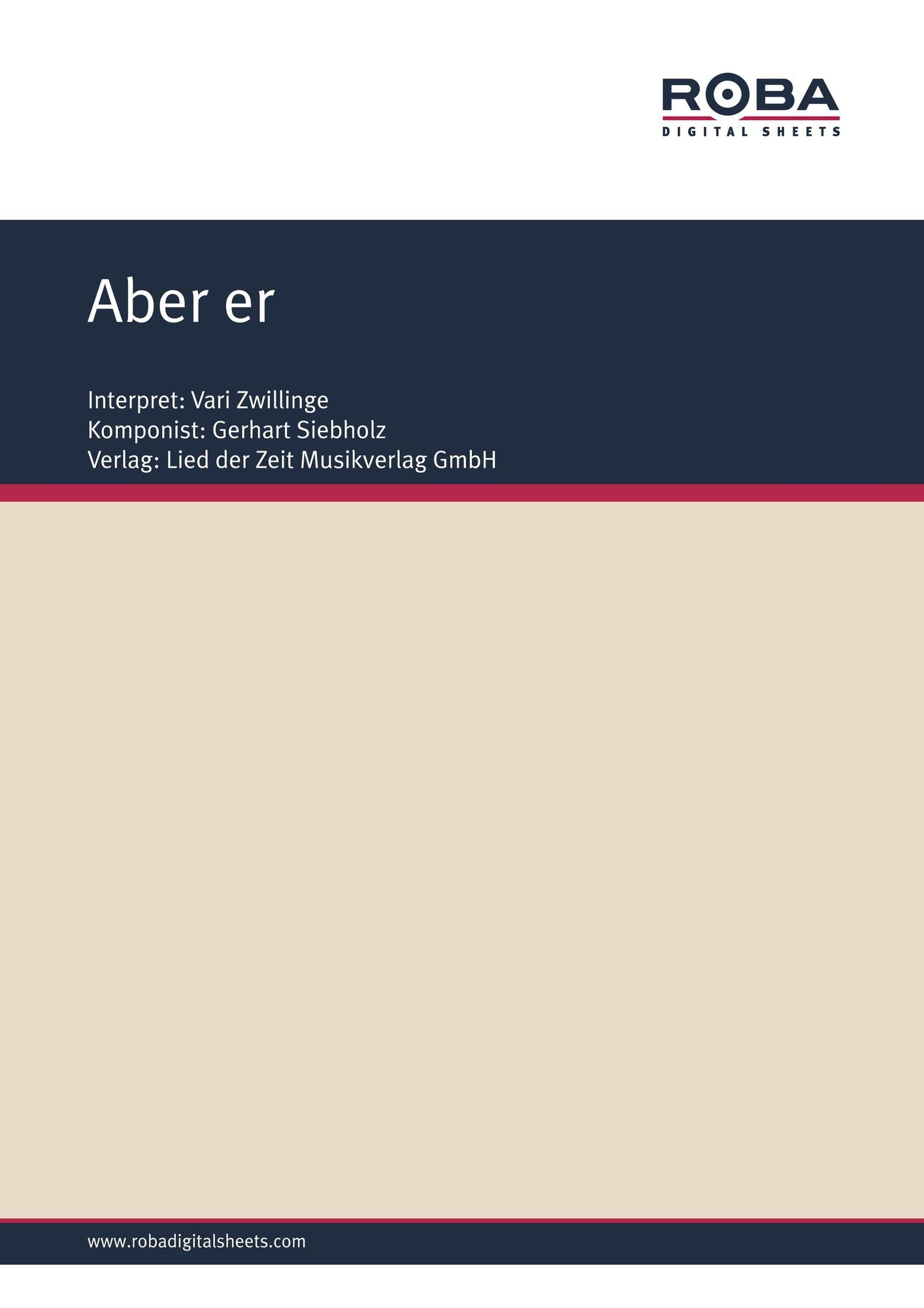 Aber er: Single Songbook, as performed by Vari Zwillinge