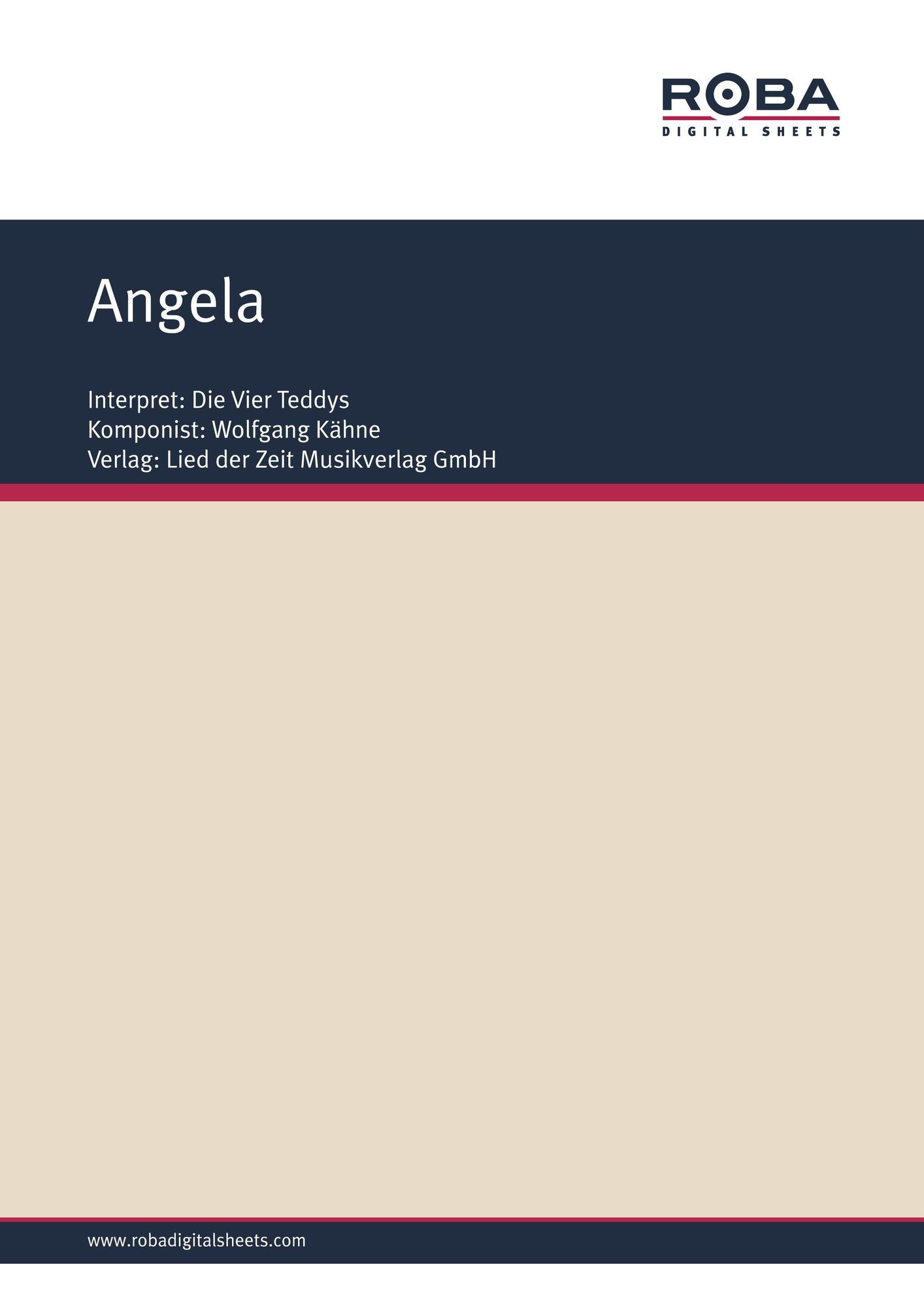 Angela : Single Songbook, as performed by Die Vier Teddys