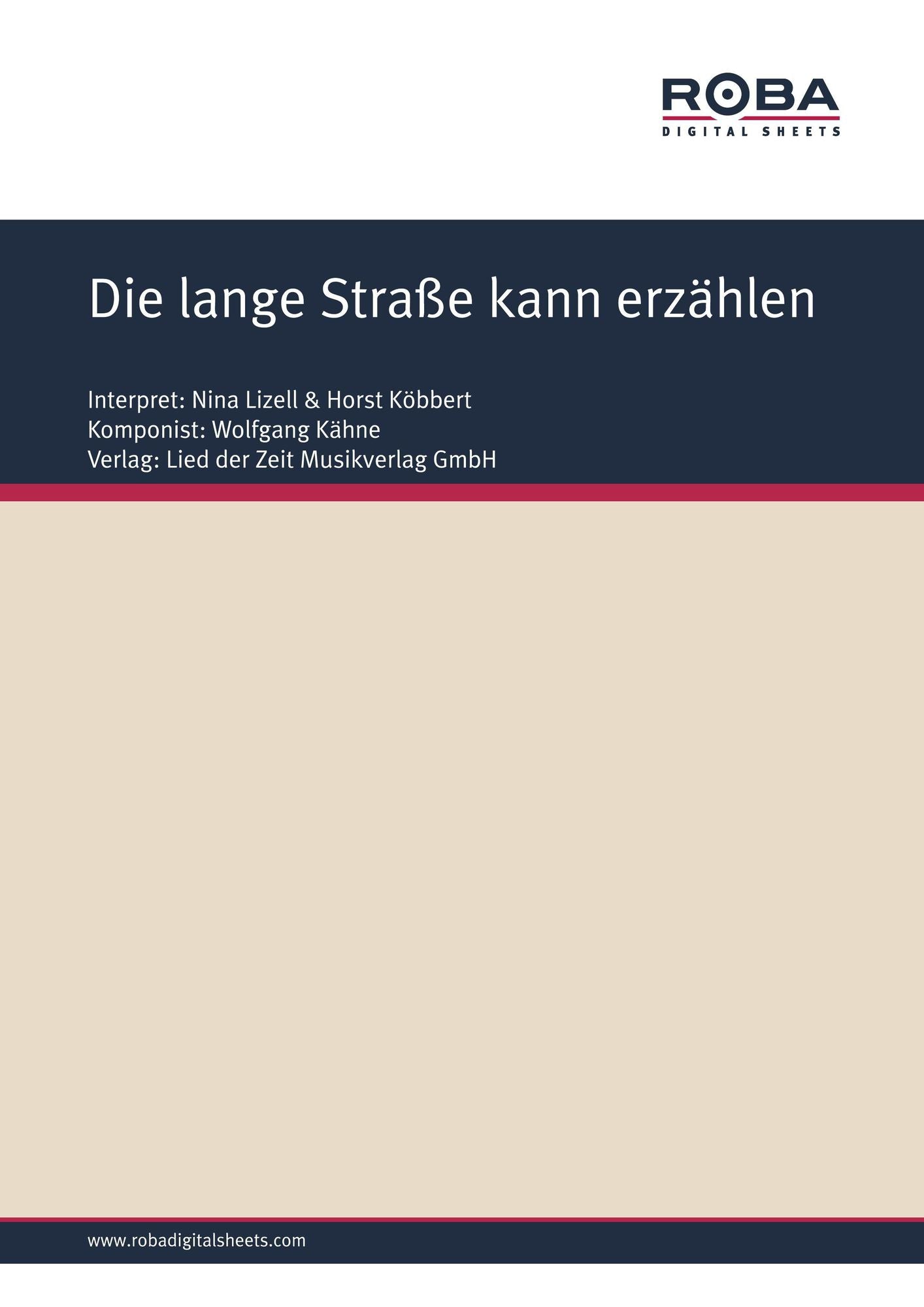 Die lange Straße kann erzählen: as performed by Nina Lizell & Horst Köbbert, Single Songbook