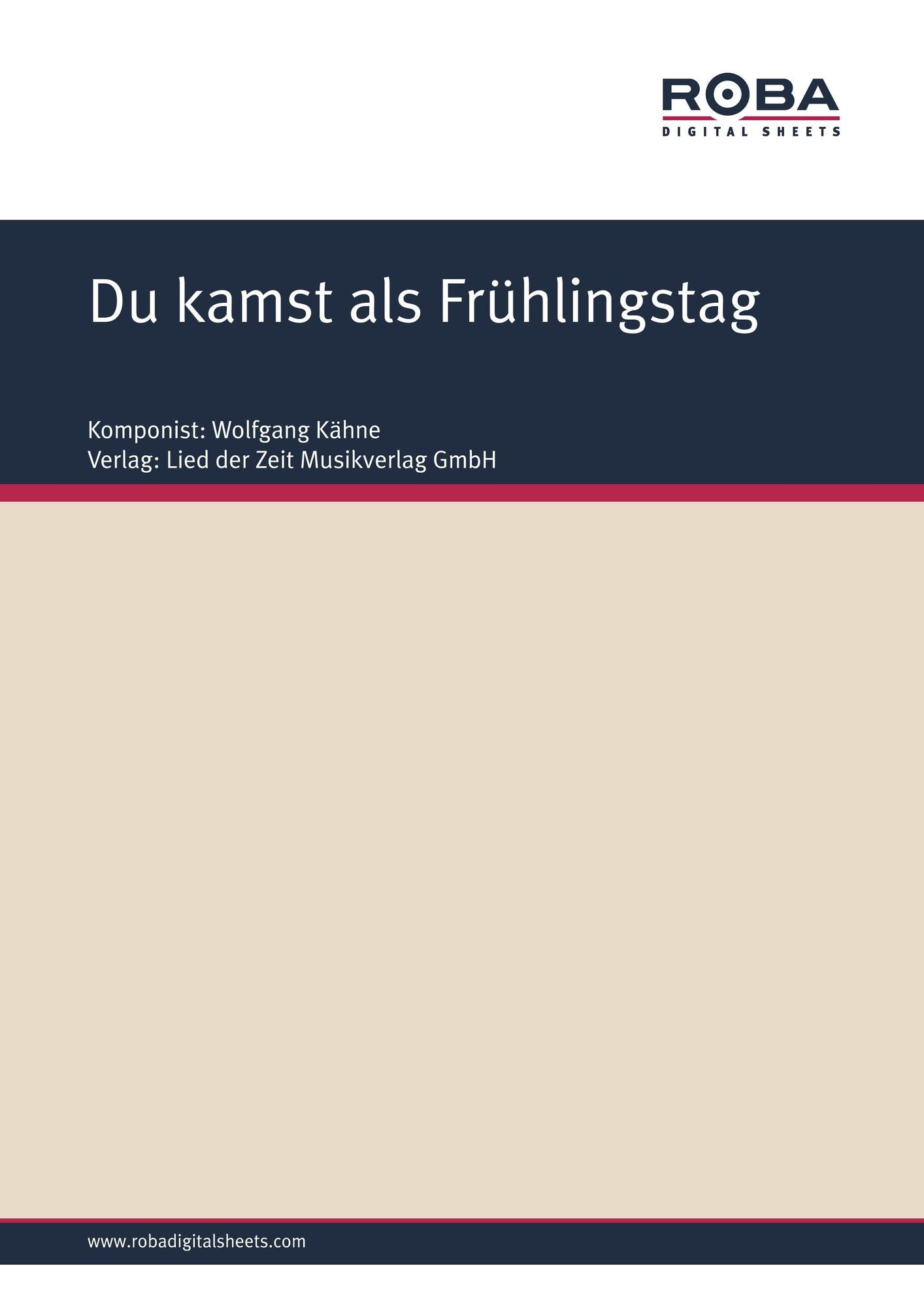 Du kamst als Frühlingstag : Single Songbook