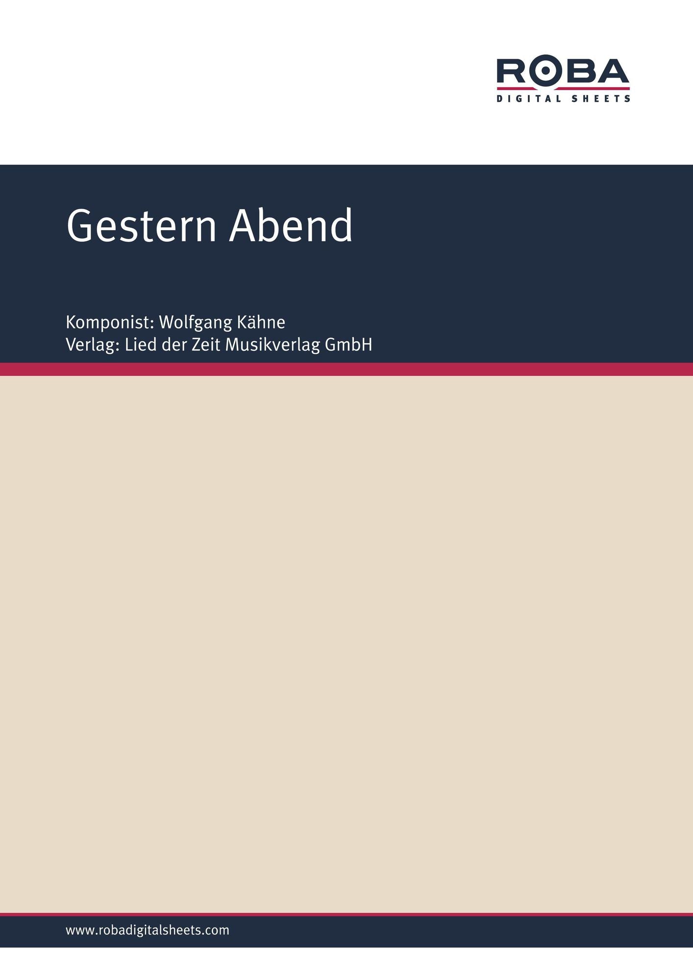 Gestern Abend : Single Songbook