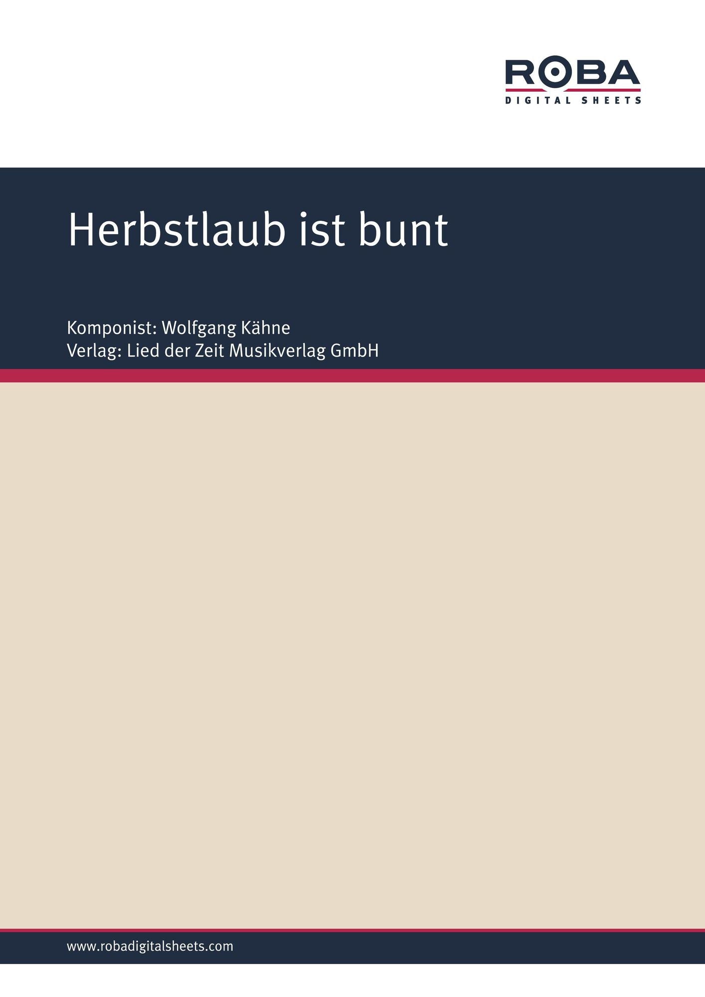 Herbstlaub ist bunt : Single Songbook