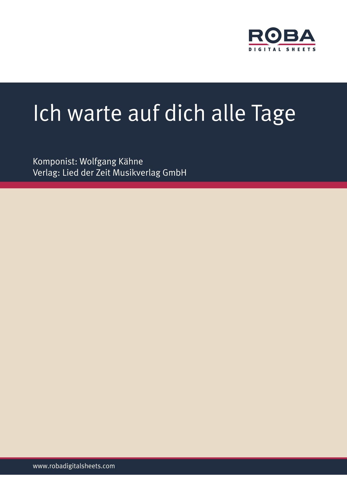 Ich warte auf dich alle Tage : Single Songbook, Accordion Arrangement