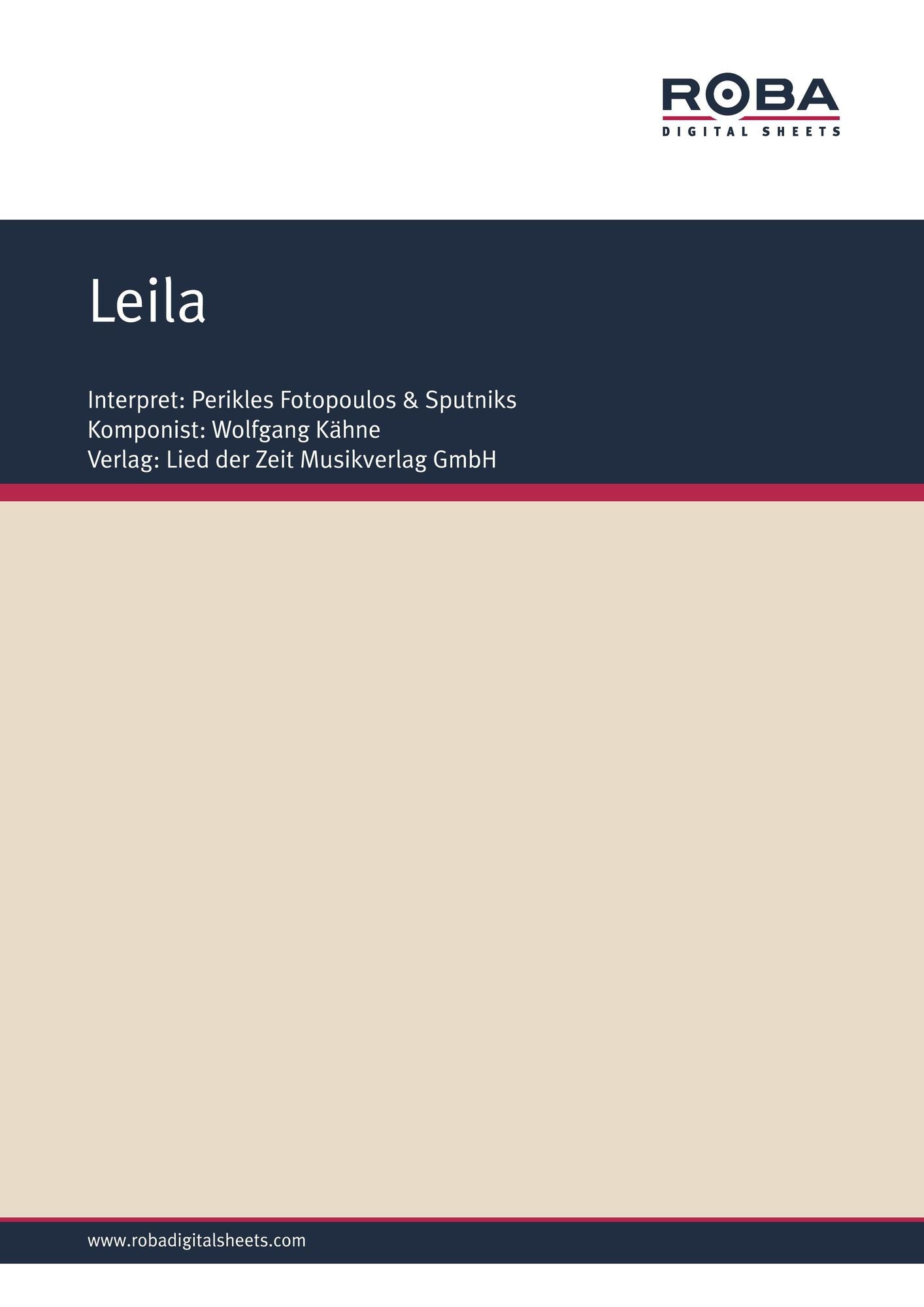 Leila : as performed by Perikles Fotopoulos & Sputniks, Single Songbook