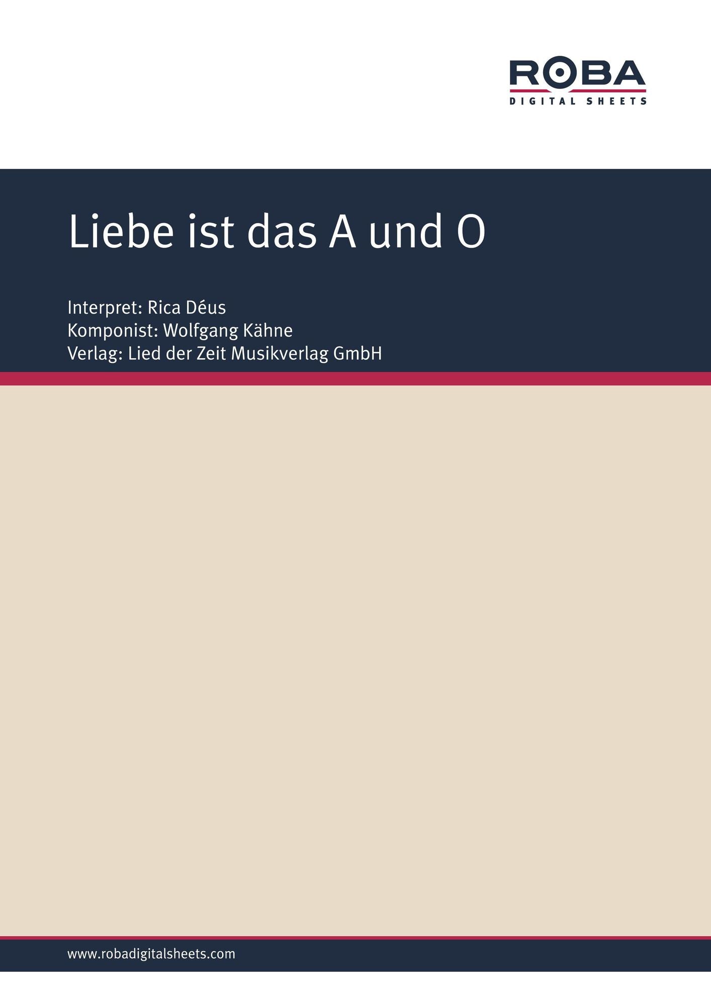 Liebe ist das A und O: as performed by Rica Déus , Single Songbook