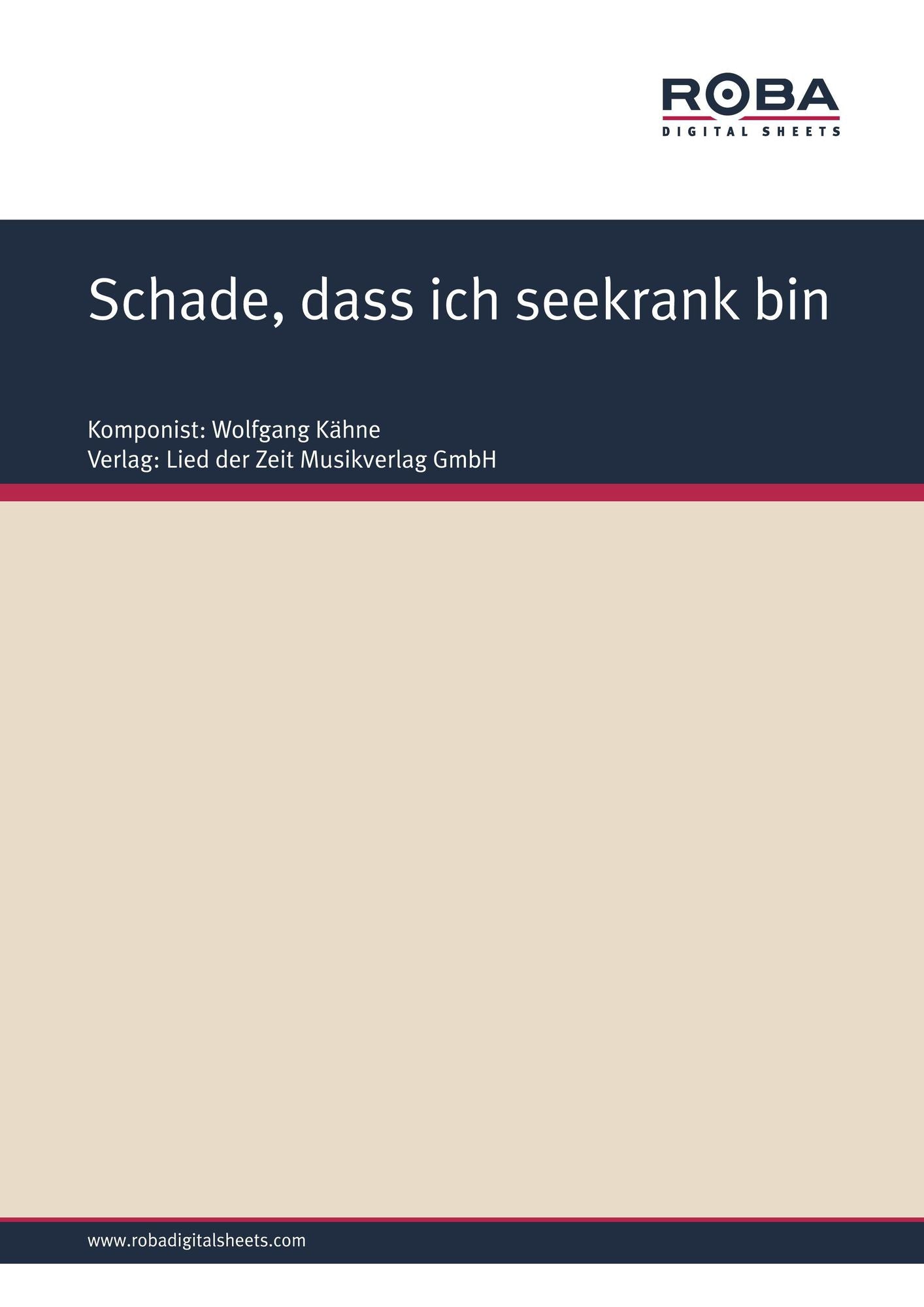 Schade, dass ich seekrank bin : Single Songbook