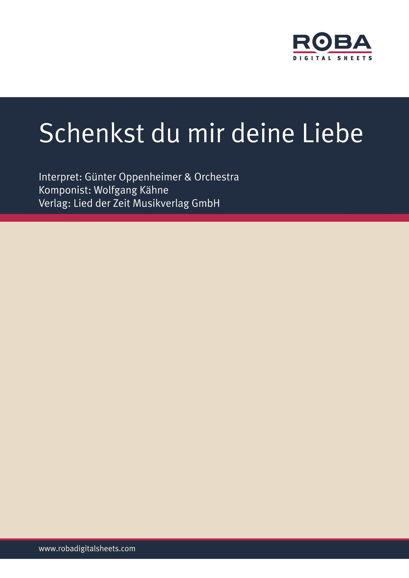 Schenkst du mir deine Liebe: as performed by Günter Oppenheimer & Orchestra, Single Songbook