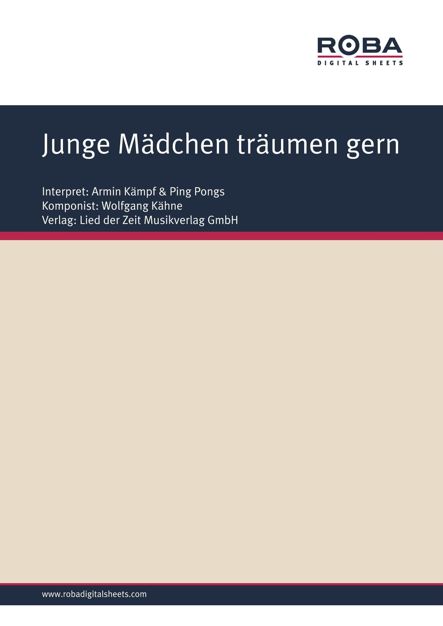 Junge Mädchen träumen gern : as performed by Armin Kämpf & Ping Pongs, Single Songbook