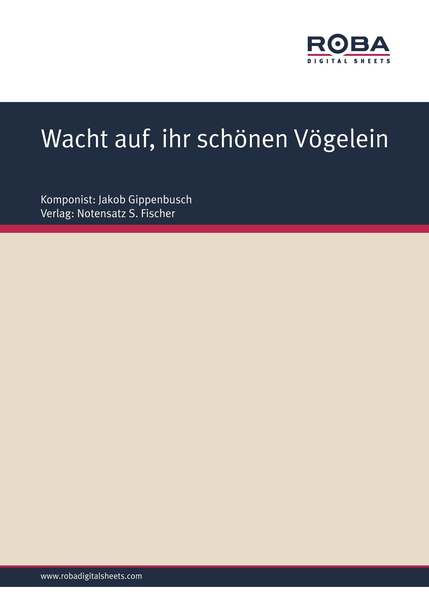 Wacht auf, ihr schönen Vögelein: Sheet Music