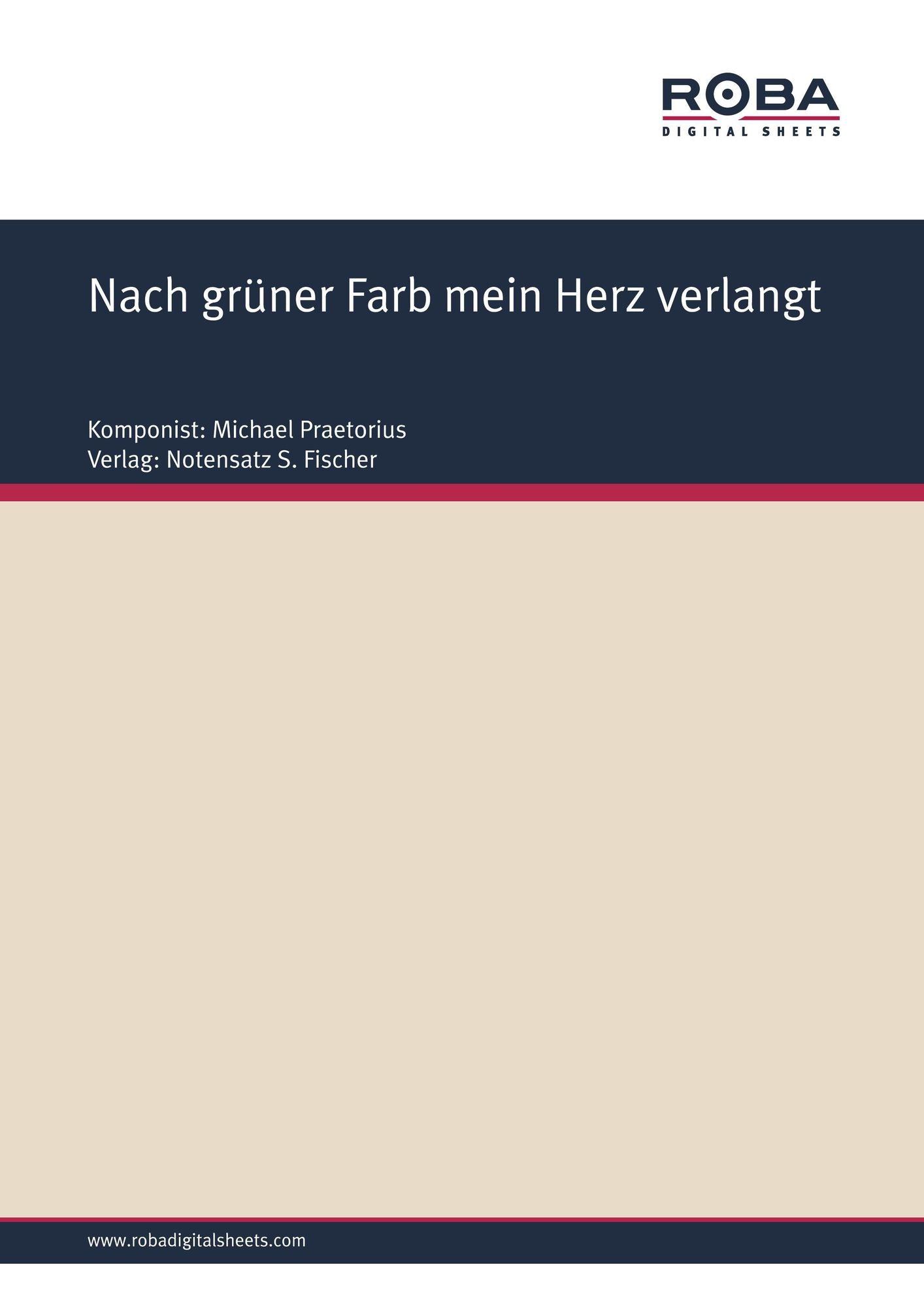 Nach grüner Farb mein Herz verlangt : Sheet Music, Lyrics by Erk/Böhme Liederhort, Band II, Nr. 502