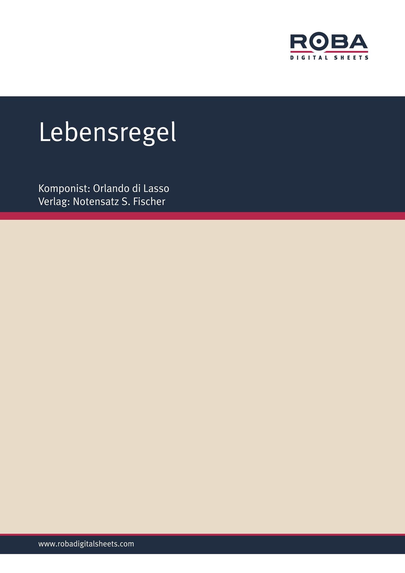 Lebensregel : Sheet Music
