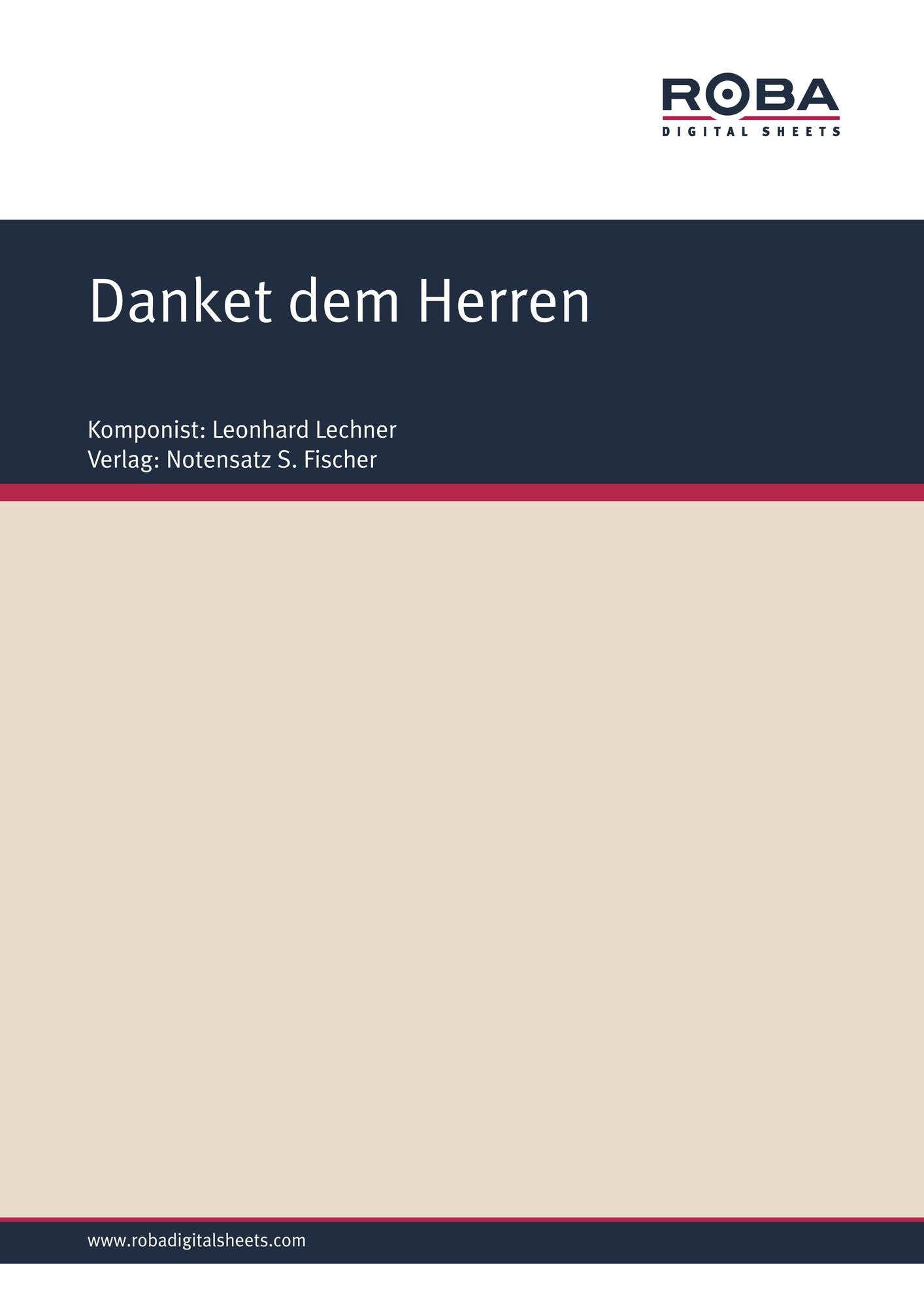 Danket dem Herren: Sheet Music