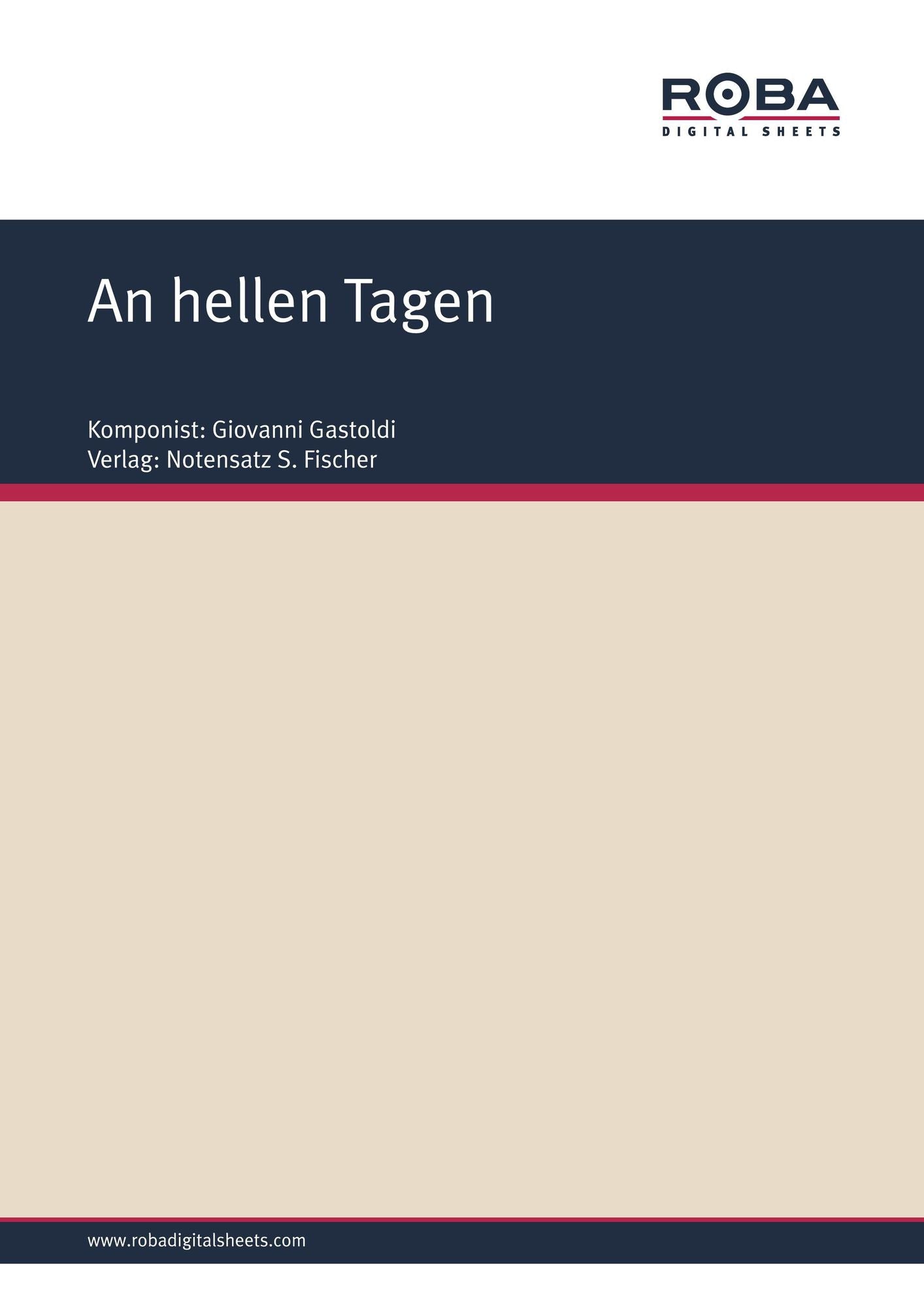 An hellen Tagen: Sheet Music