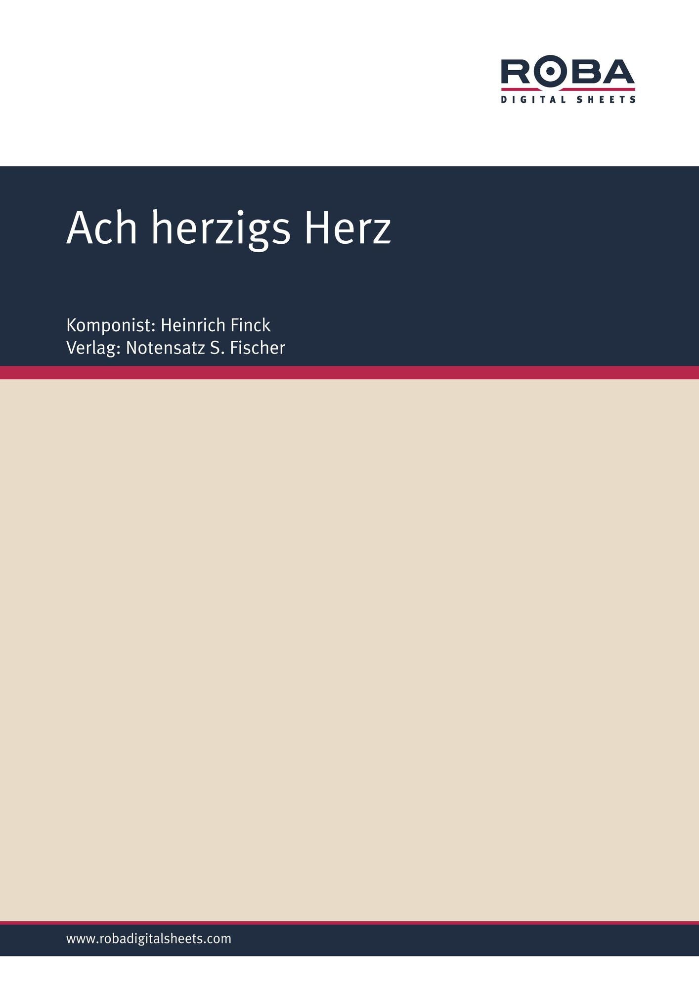 Ach herzigs Herz: Sheet Music