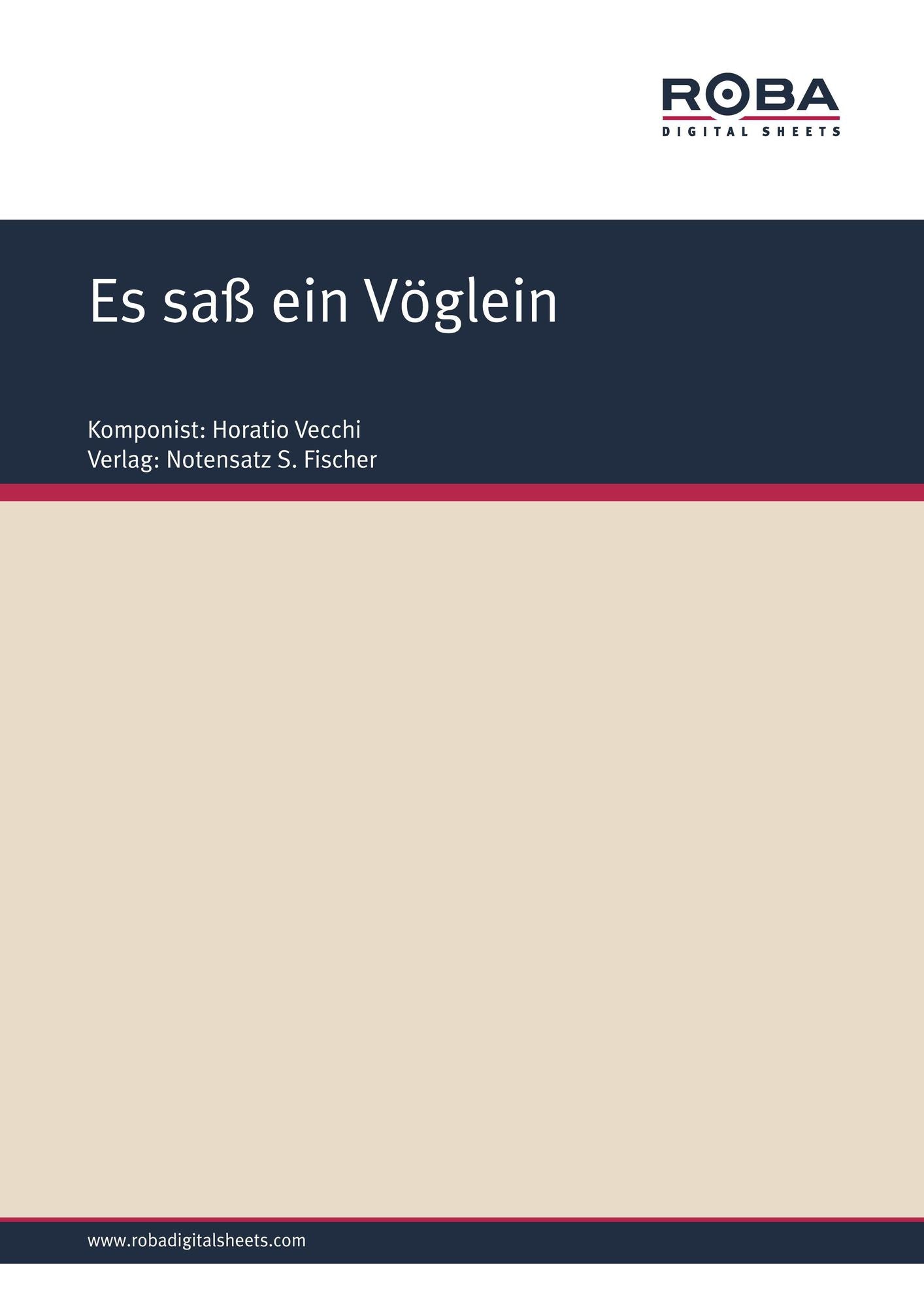 Es saß ein Vöglein: Sheet Music
