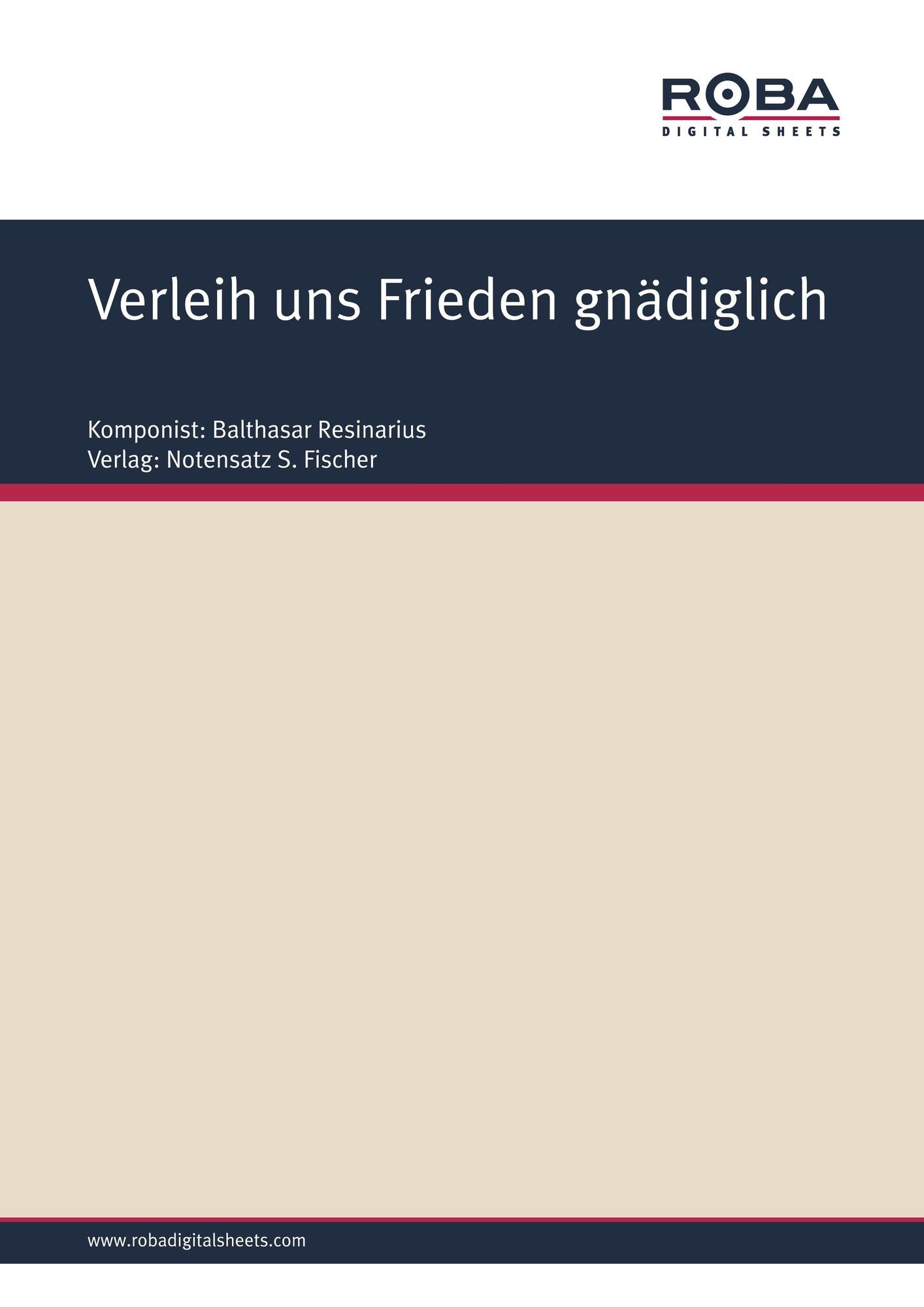 Verleih uns Frieden gnädiglich: Sheet Music