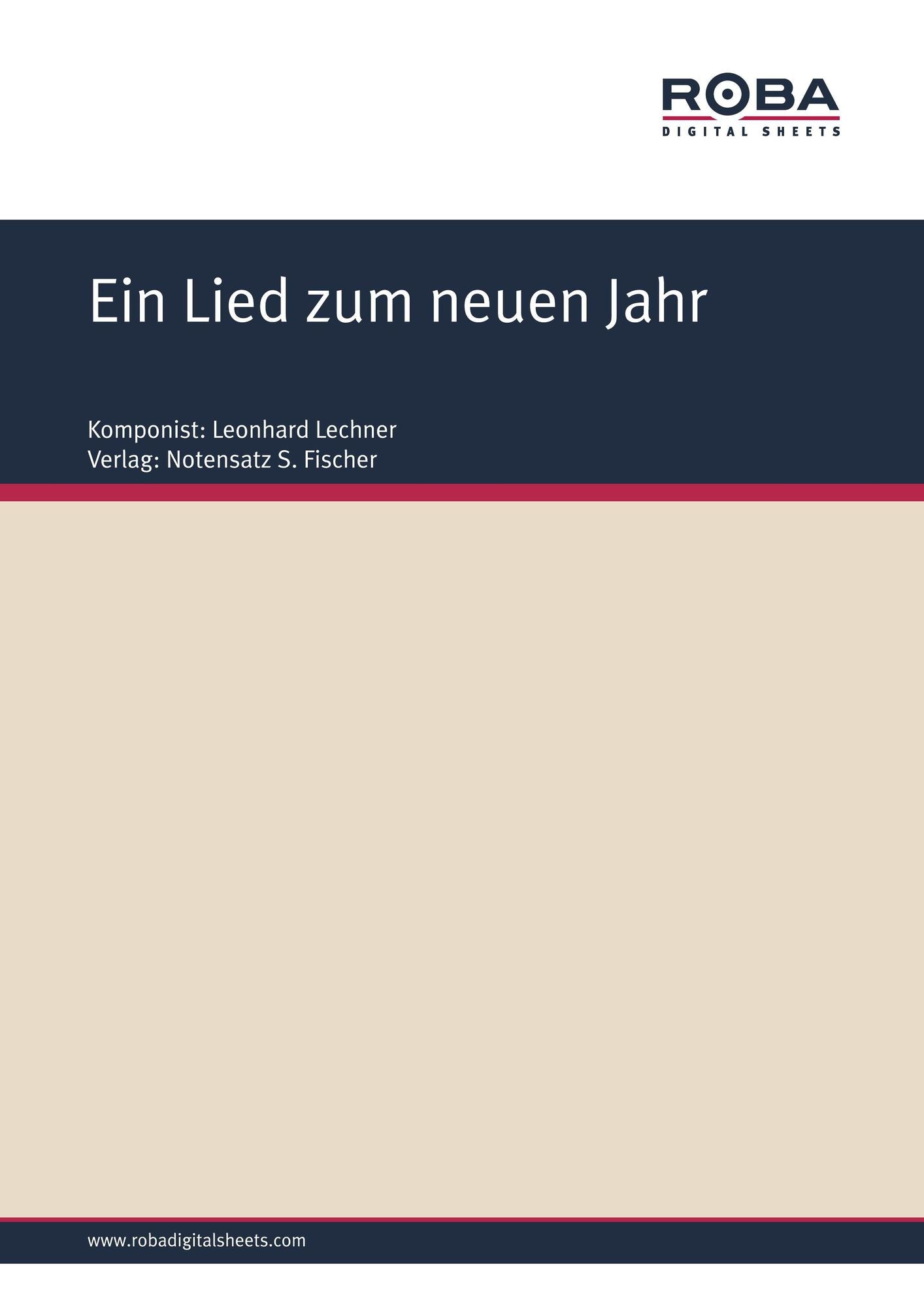 Ein Lied zum neuen Jahr : Sheet Music