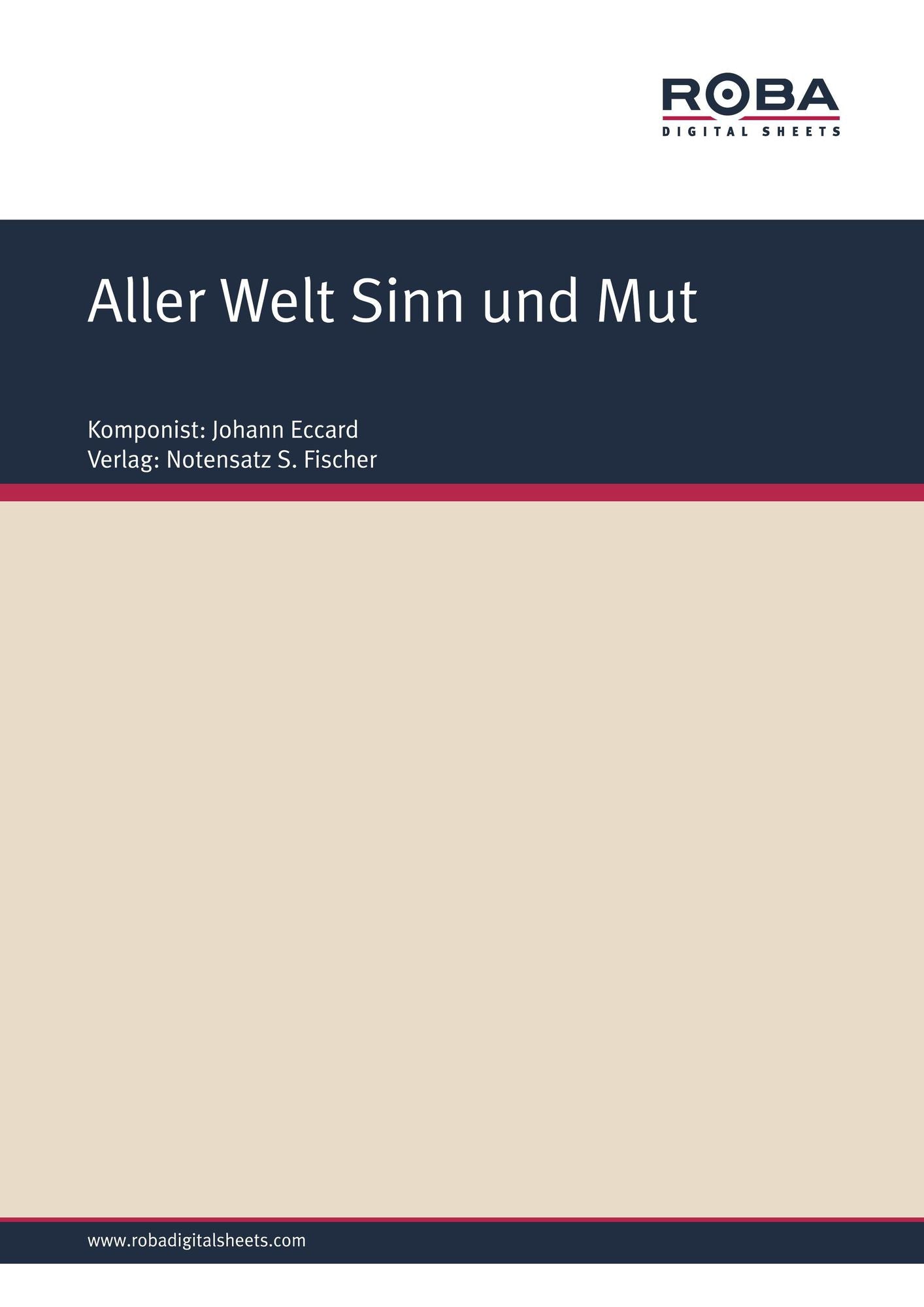Aller Welt Sinn und Mut: Sheet Music