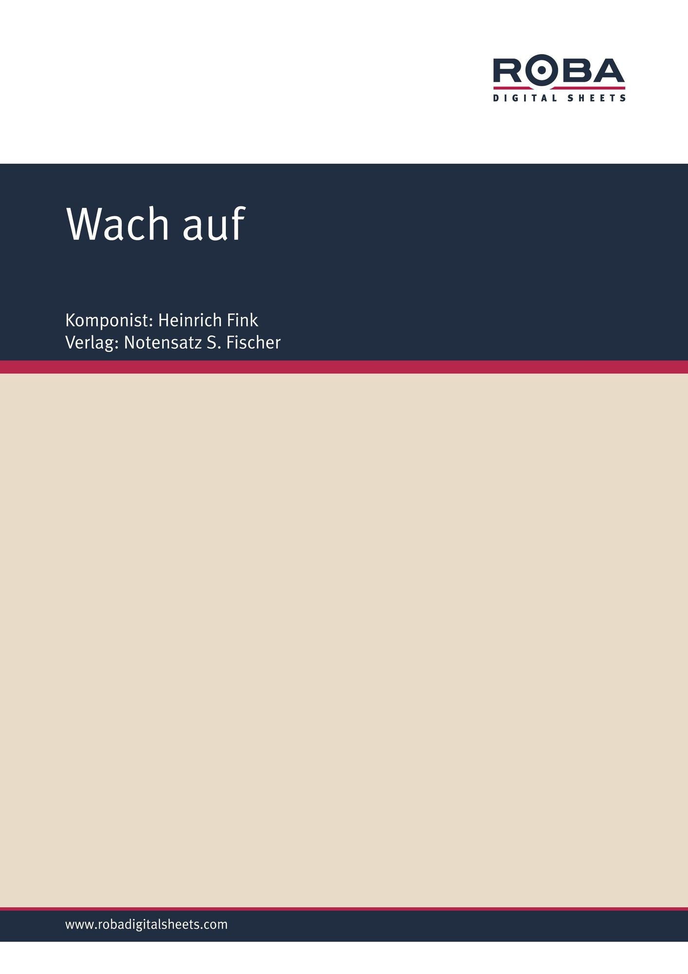 Wach auf : Sheet Music