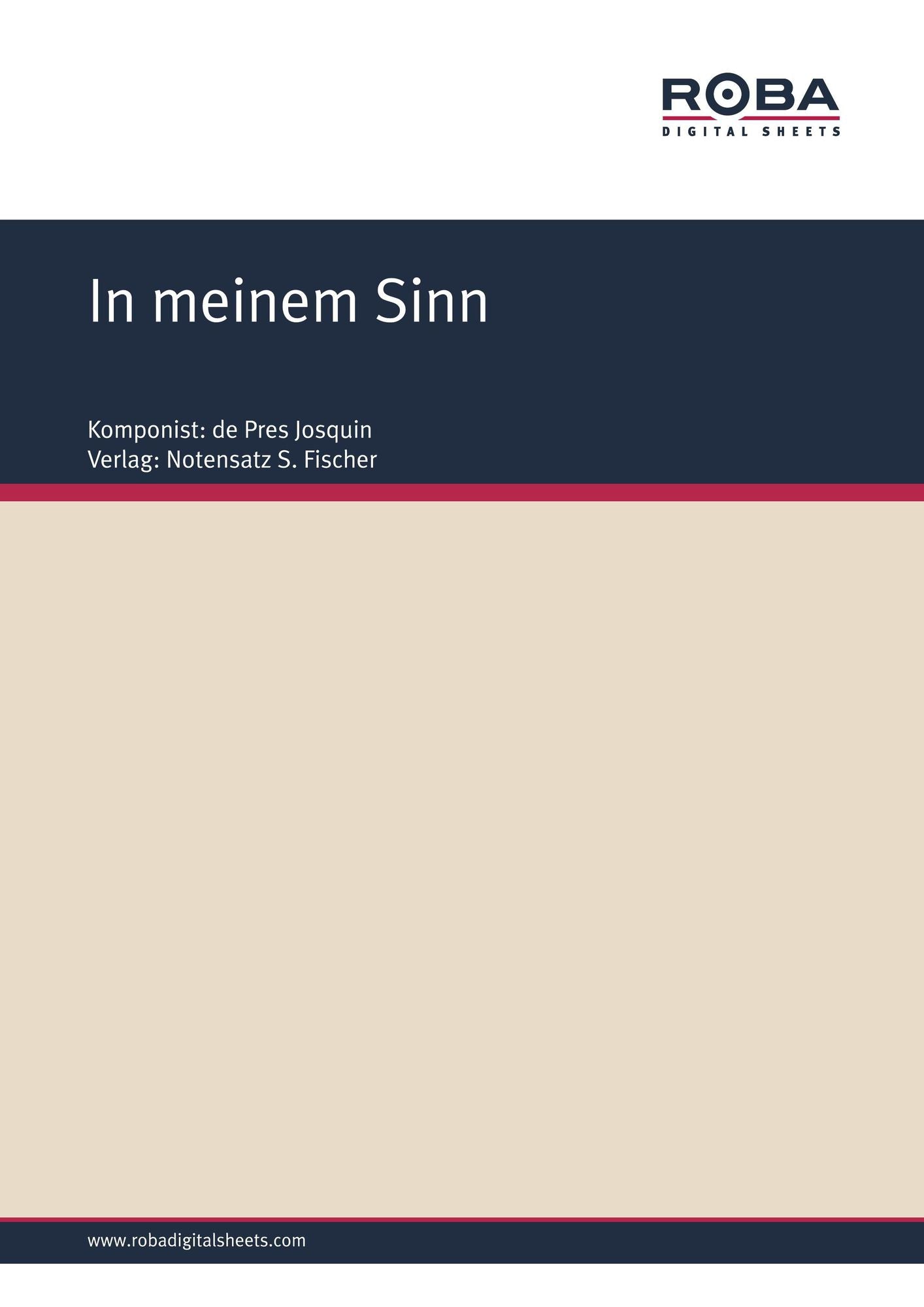 In meinem Sinn : Sheet Music