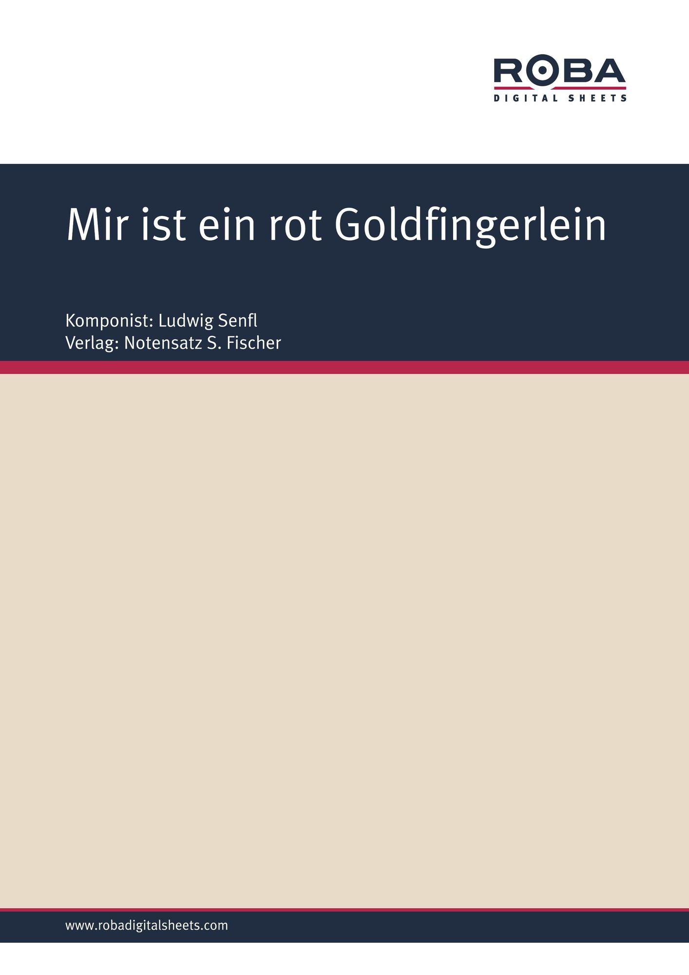 Mir ist ein rot Goldfingerlein: Sheet Music