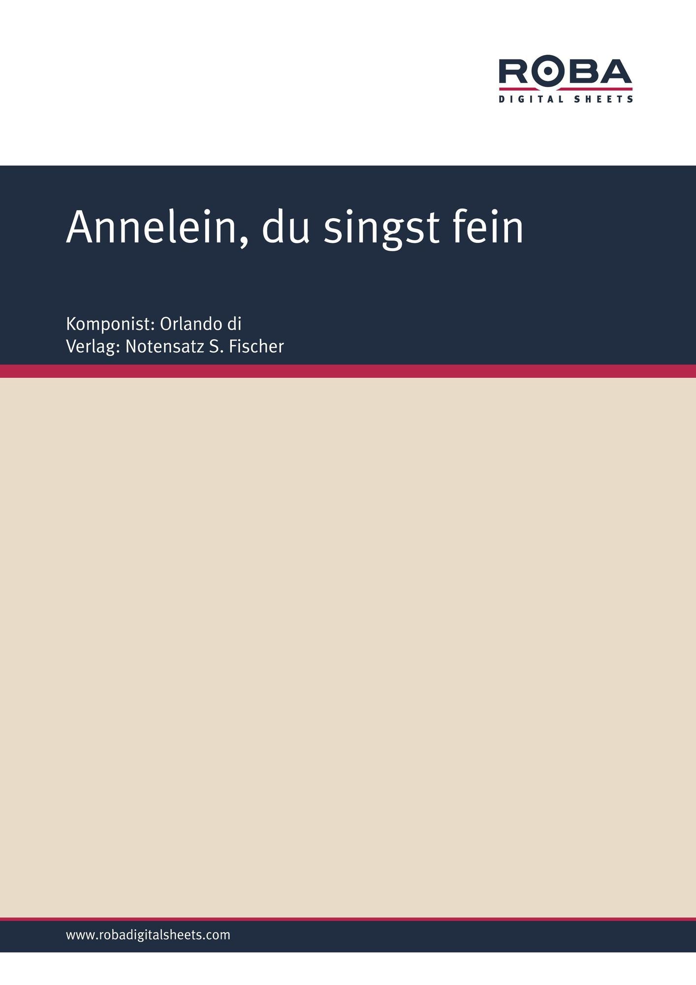 Annelein, du singst fein : Sheet Music
