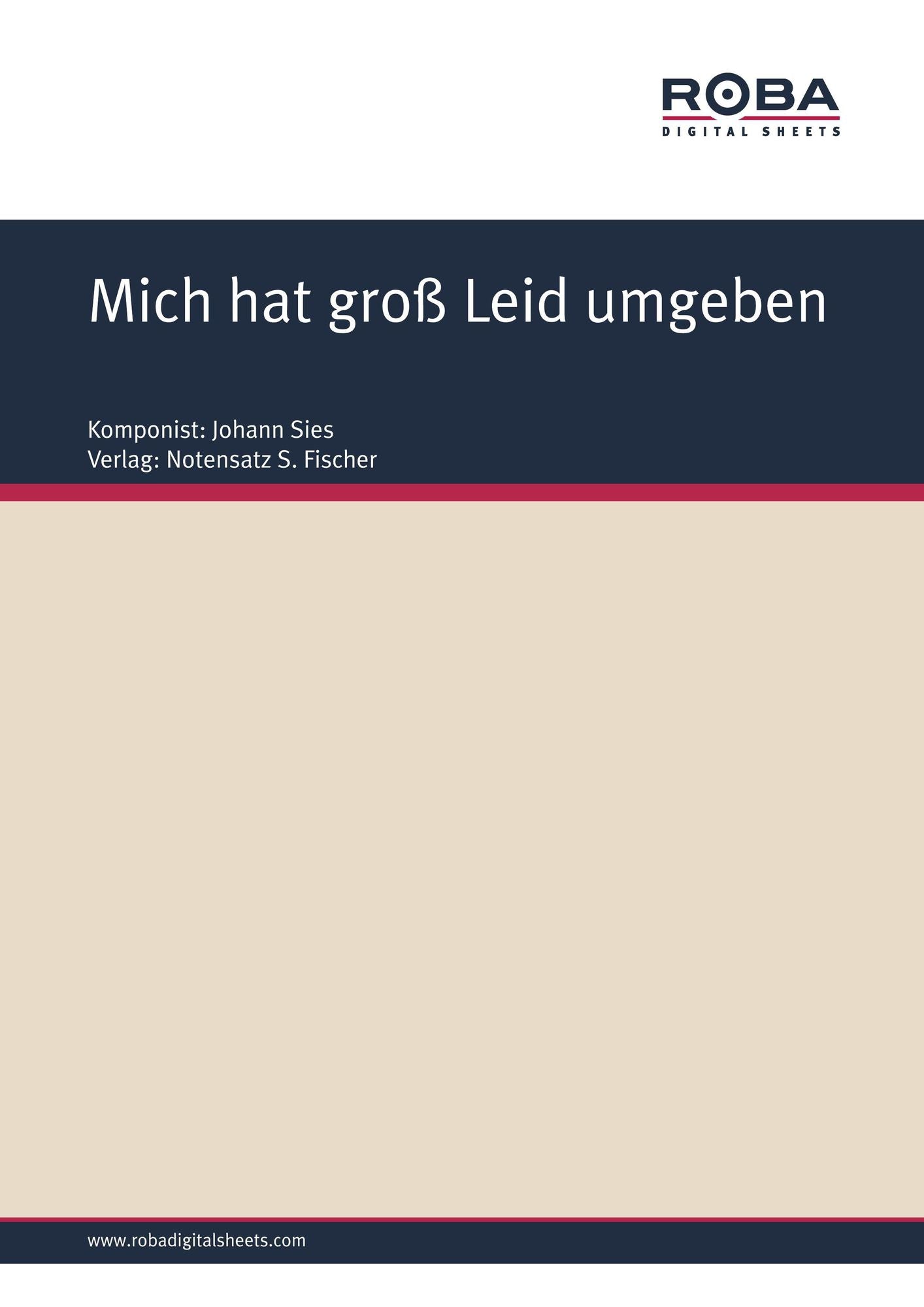 Mich hat groß Leid umgeben : Sheet Music