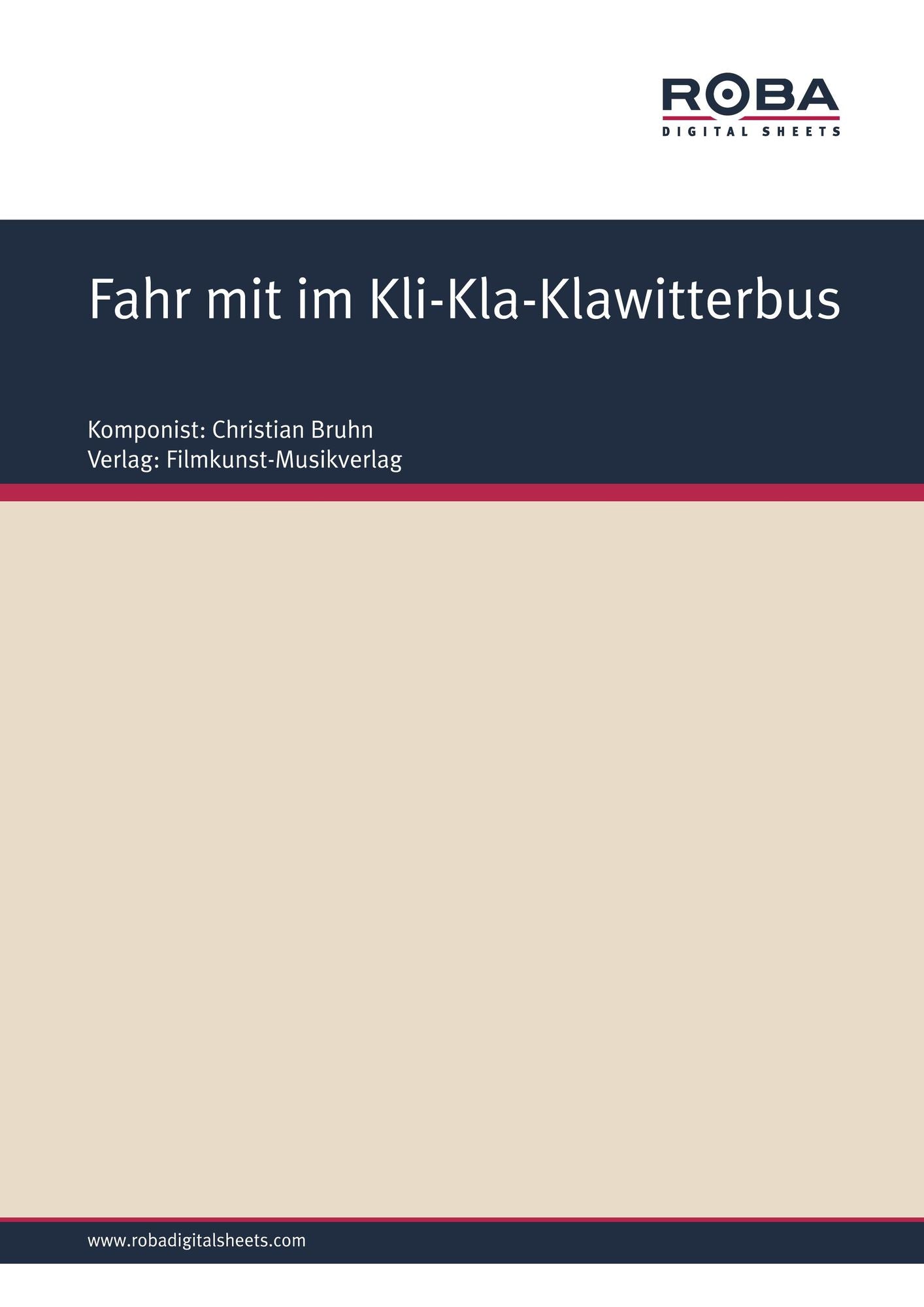 Fahr mit im Kli-Kla-Klawitterbus: Single Songbook (Standard / C-Major)