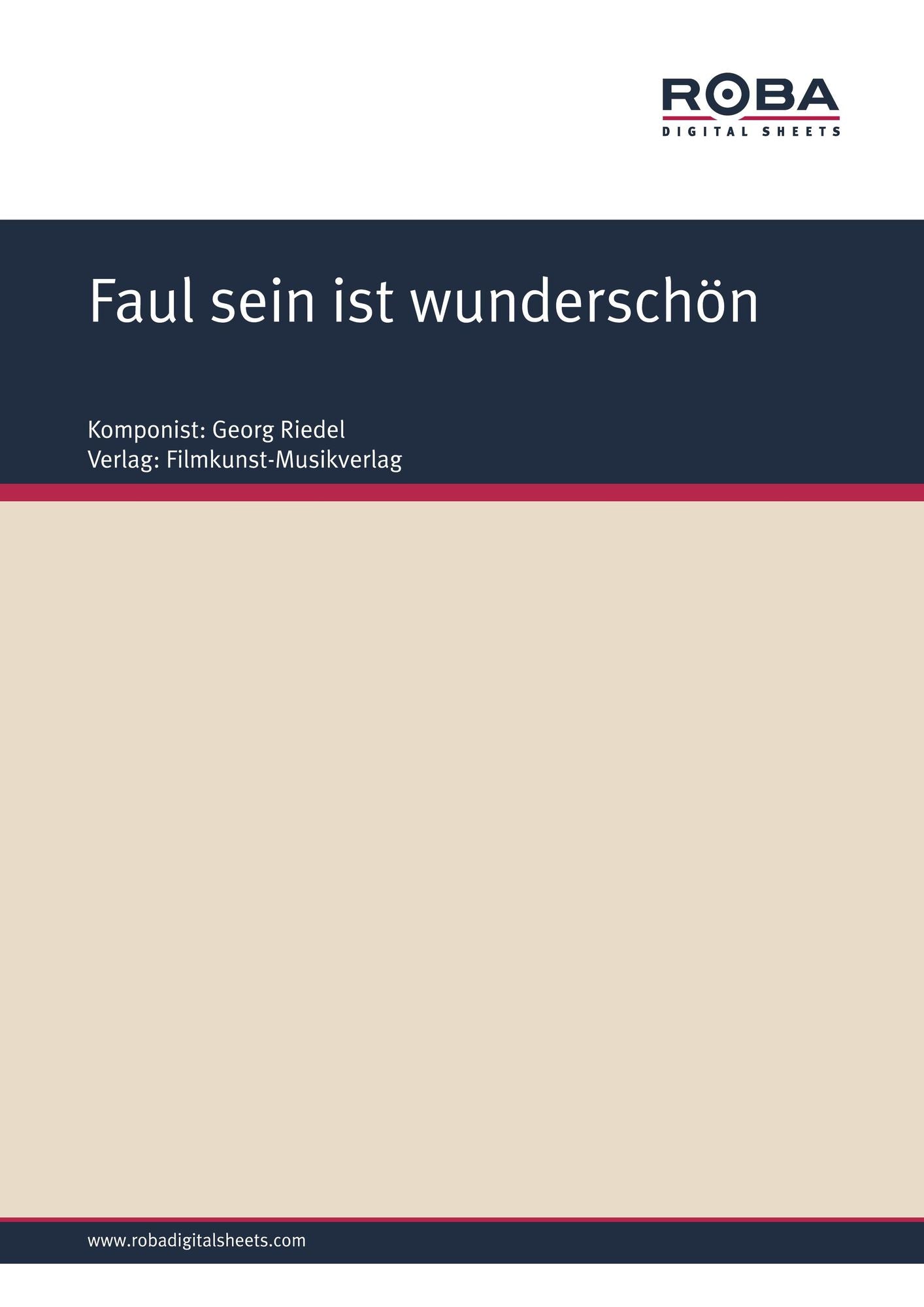 Faul sein ist wunderschön: Single Songbook (Standard / F#-Major)