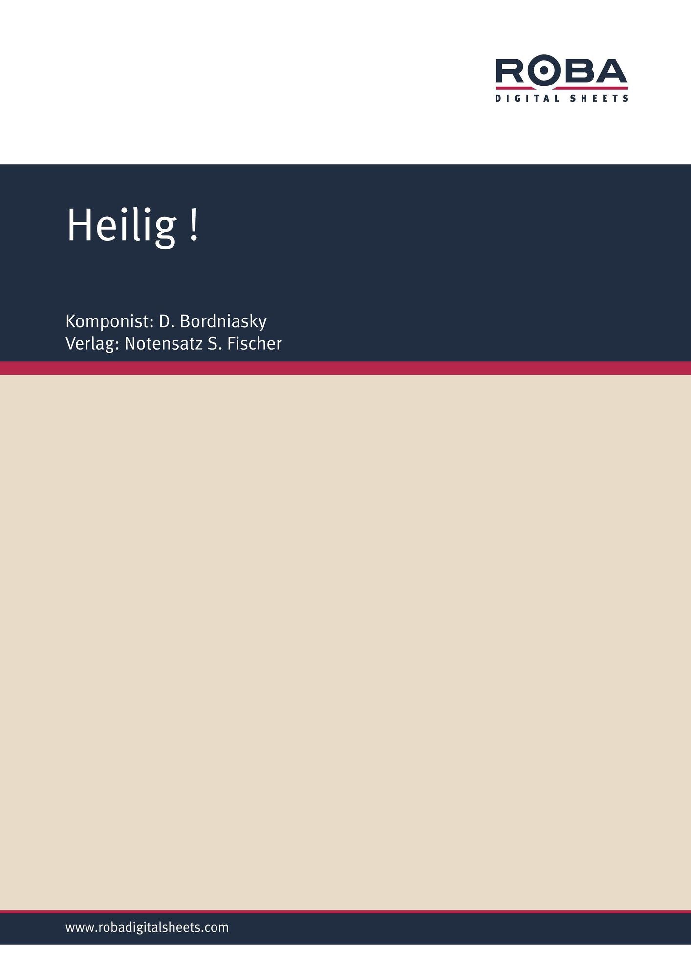 Heilig !: Sheet Music